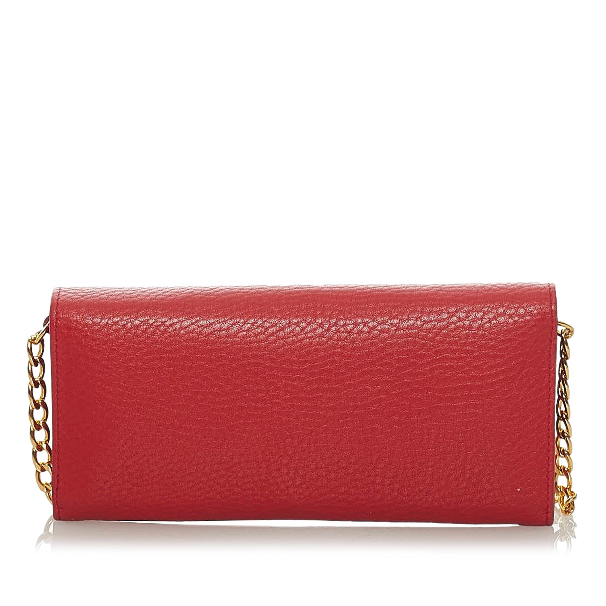 Prada Saffiano Leather Wallet on Chain (SHG-28665)