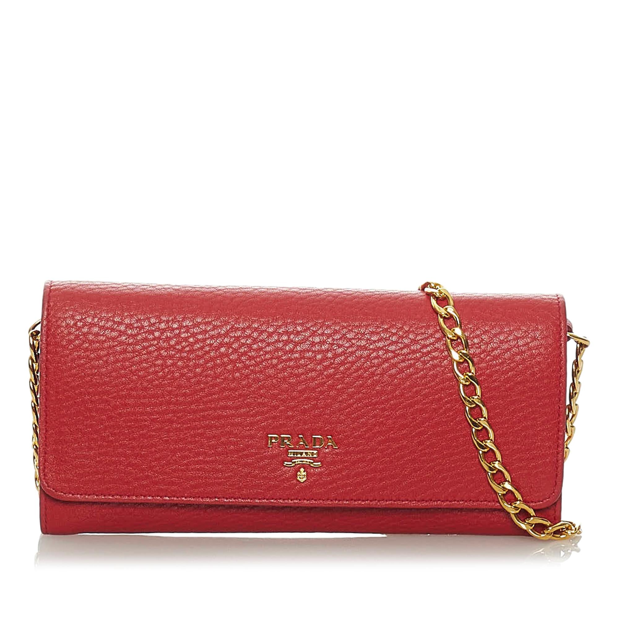 Prada Saffiano Leather Wallet on Chain (SHG-28665)