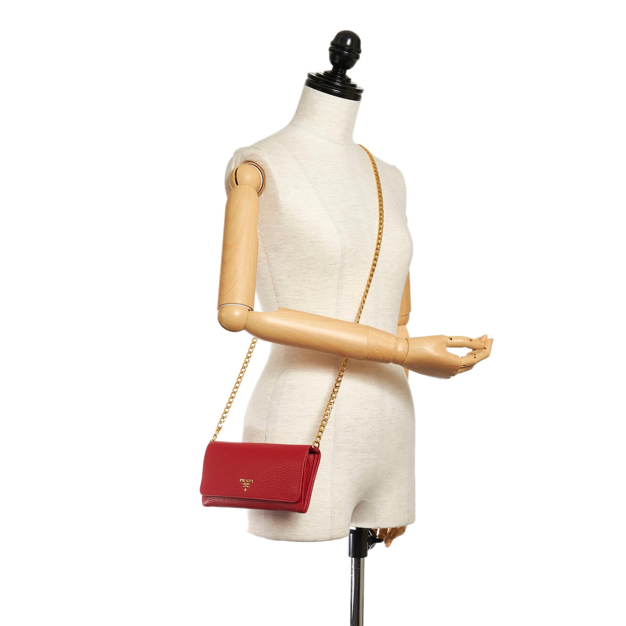 Prada Saffiano Leather Wallet on Chain (SHG-28665)