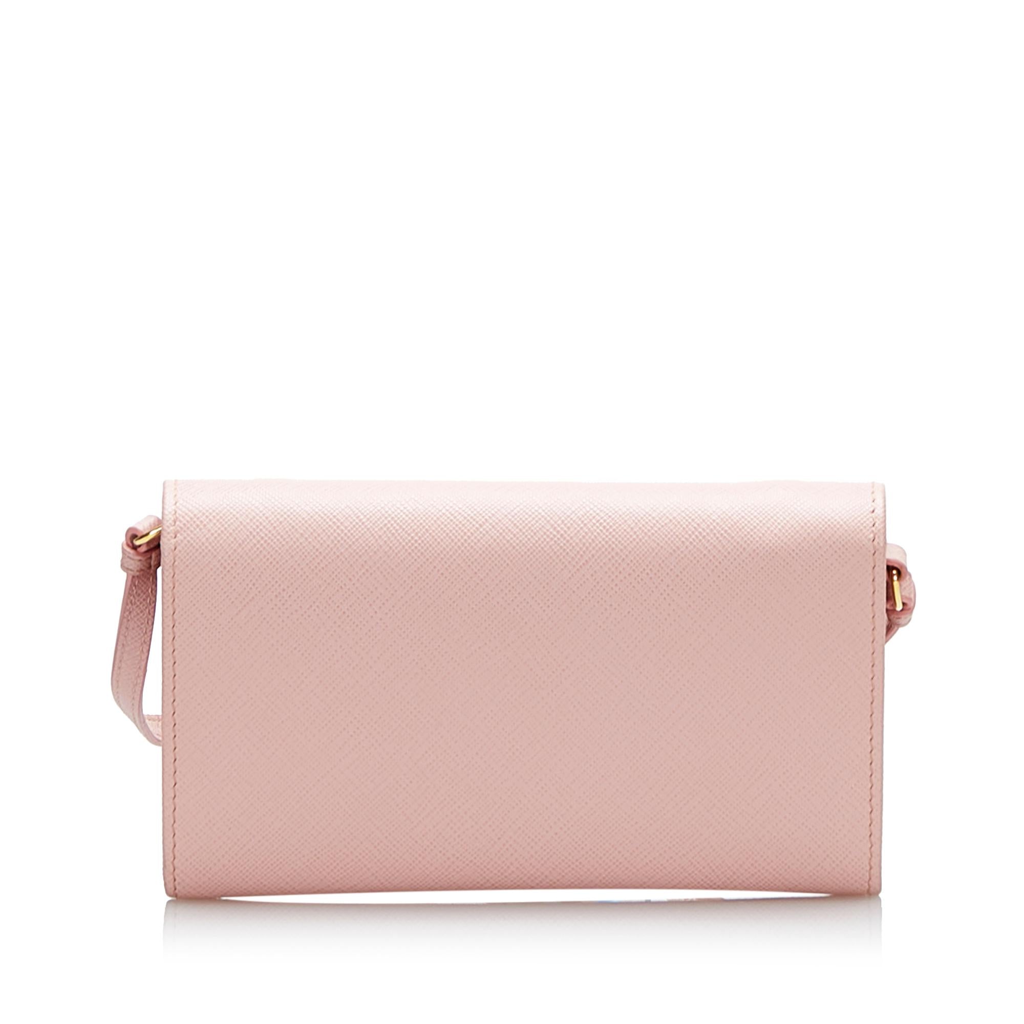 Prada Saffiano Lux Bow Wallet On Strap (SHG-EOnqfP)