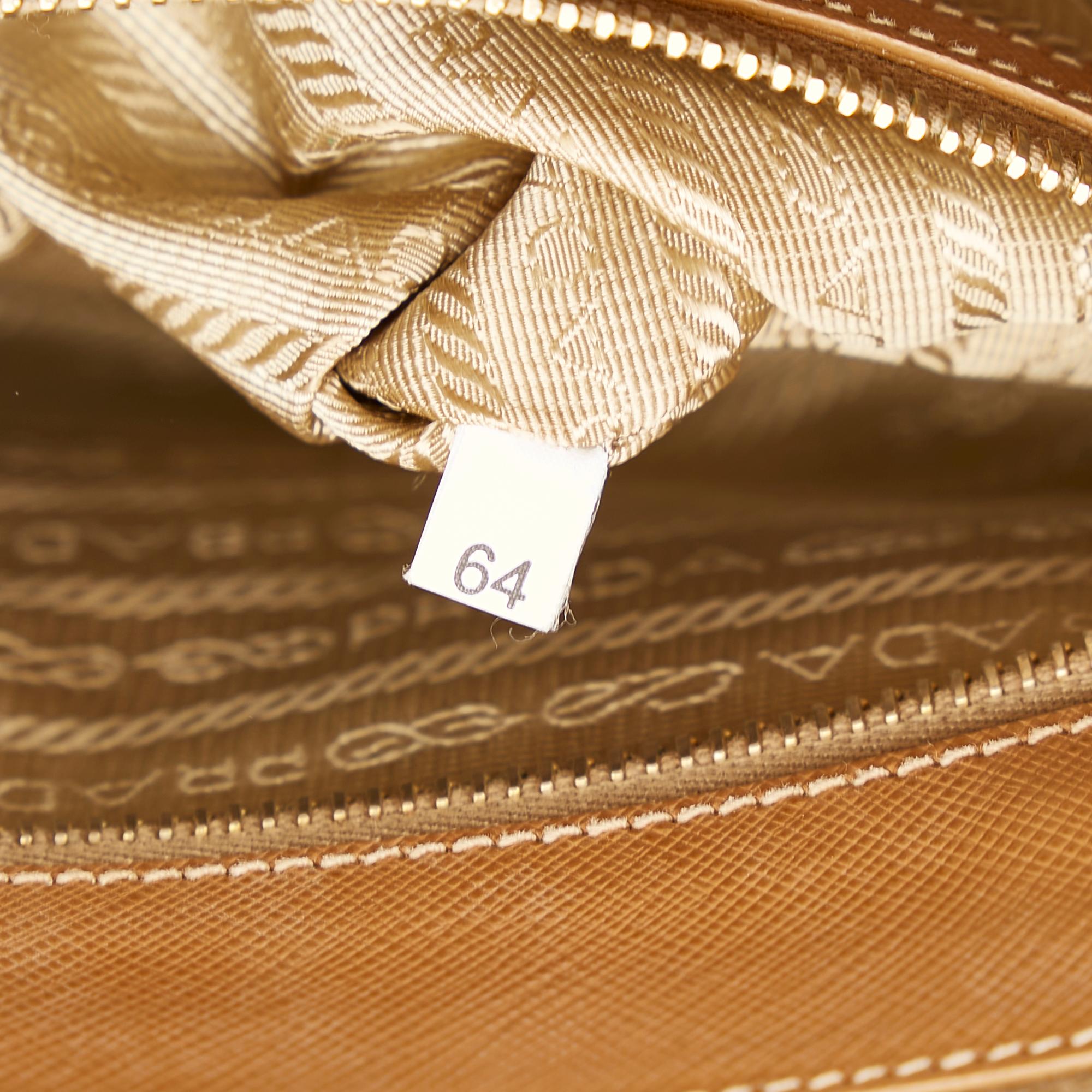 Prada Saffiano Lux Double Zip Galleria Handbag (SHG-32566)