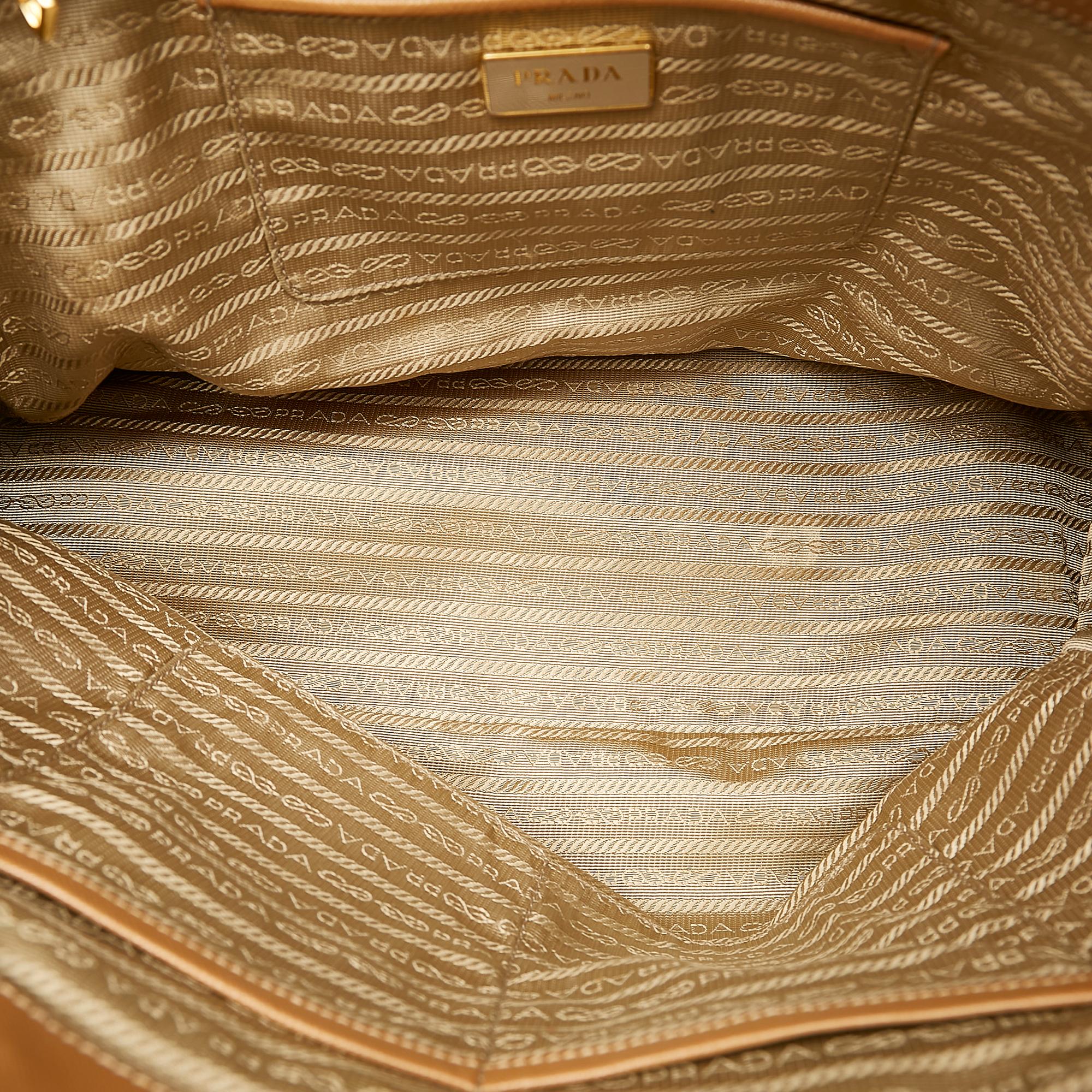 Prada Saffiano Lux Double Zip Galleria Handbag (SHG-32566)