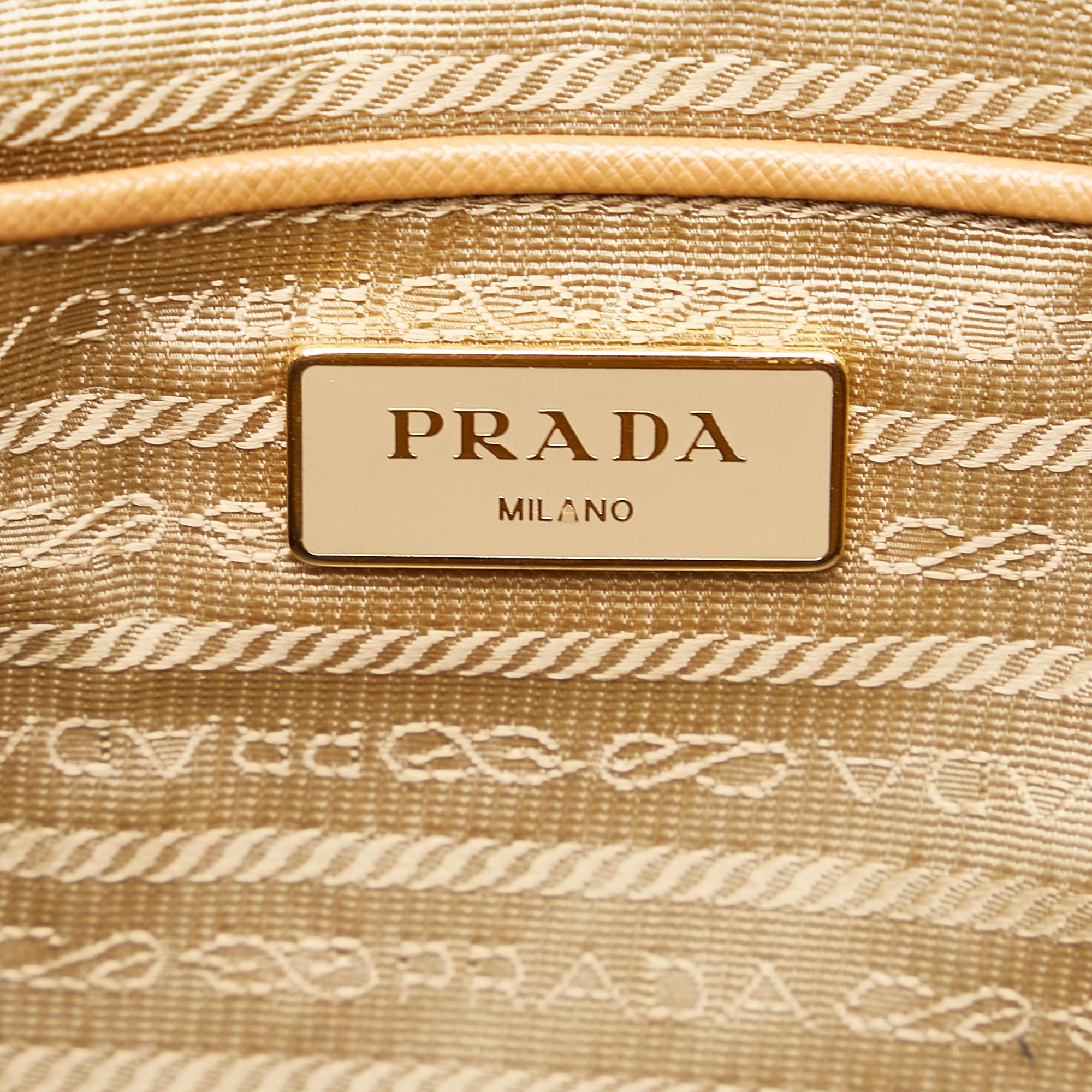 Prada Saffiano Lux Double Zip Galleria Handbag (SHG-32566)