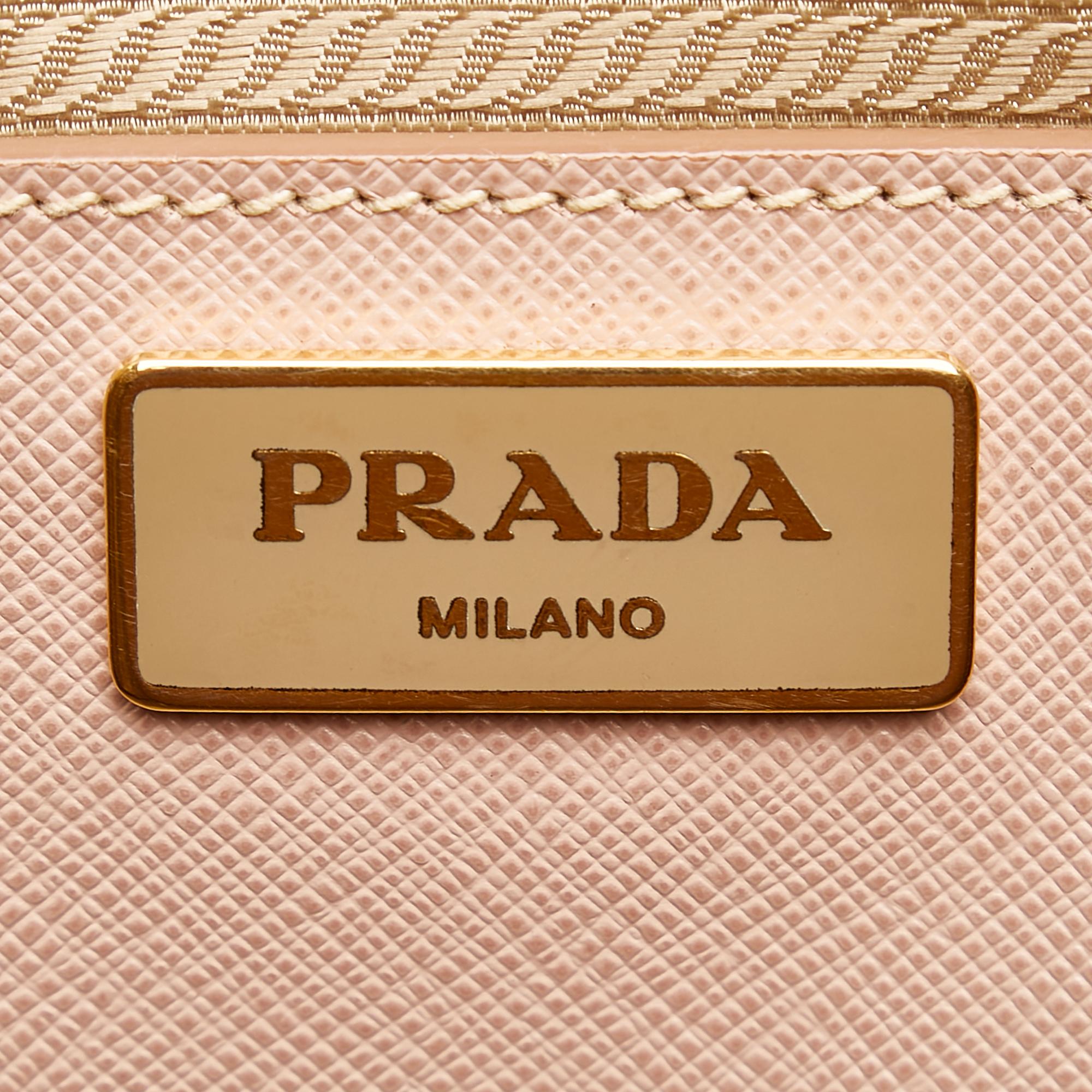 Prada Saffiano Lux Galleria Double Zip Satchel (SHG-26915)