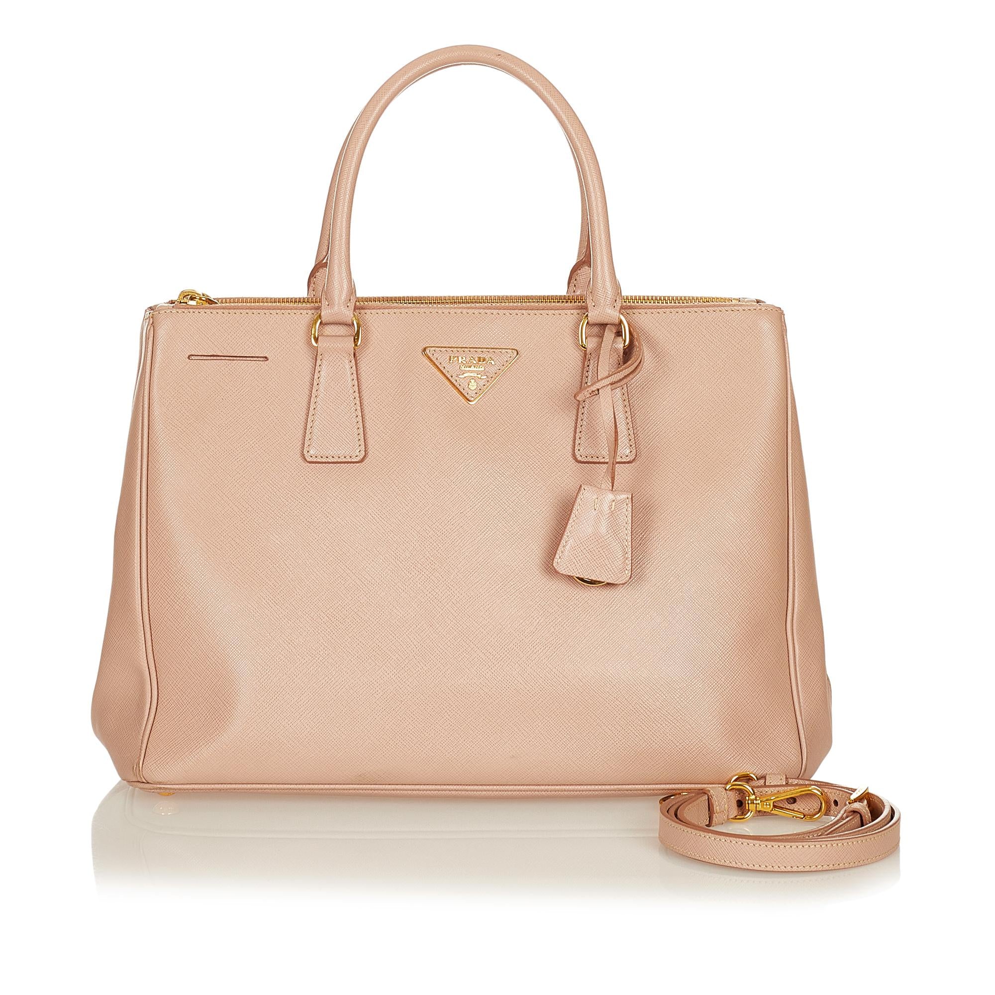Prada Saffiano Lux Galleria Double Zip Satchel (SHG-26915)