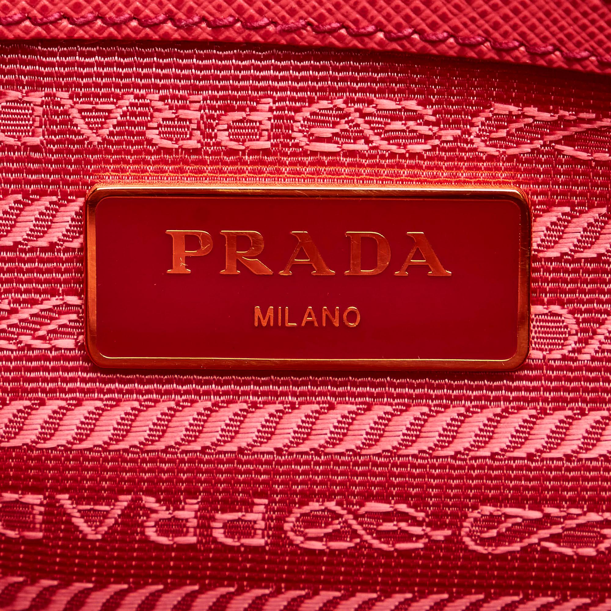Prada Saffiano Lux Galleria Double Zip Satchel (SHG-29623)