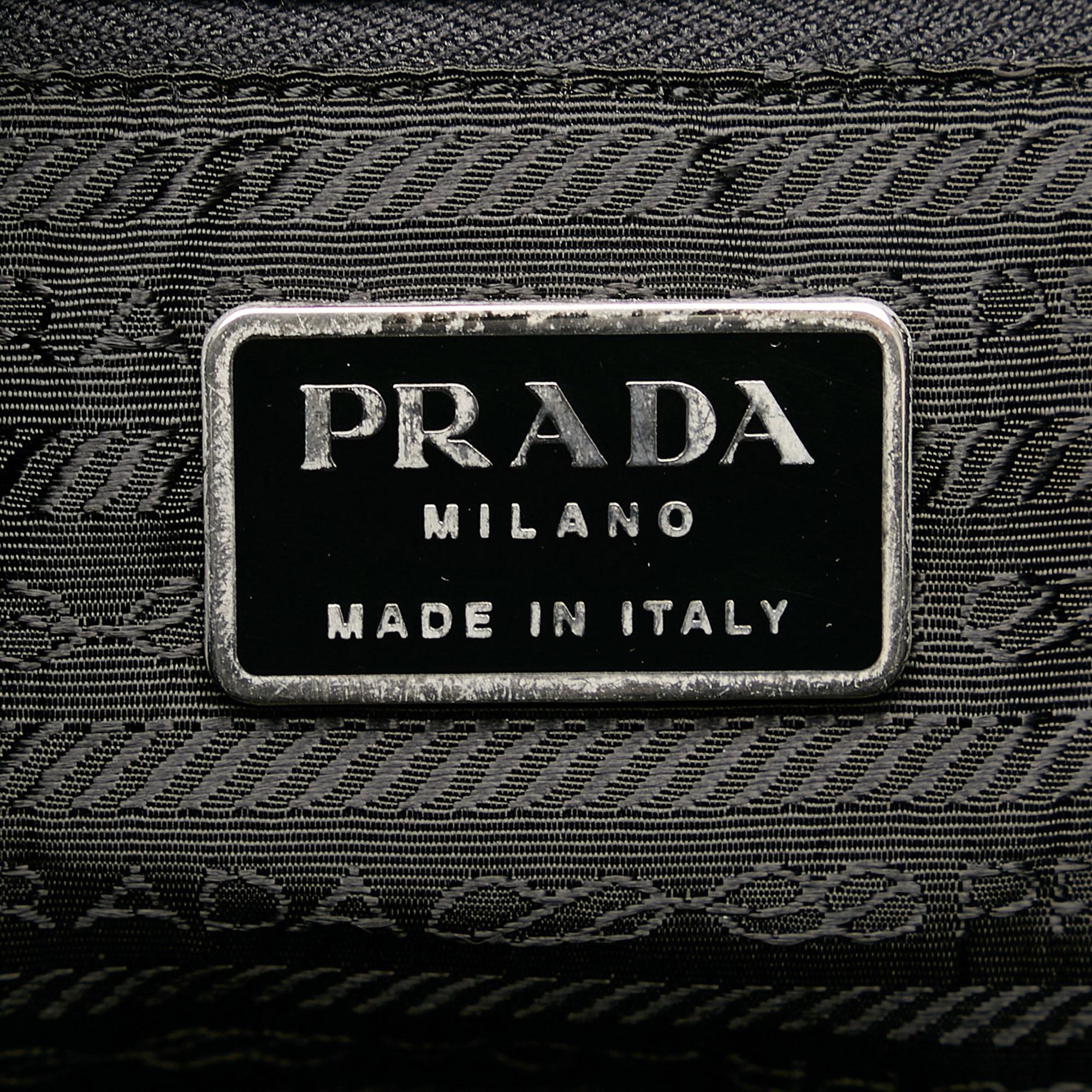 Prada Saffiano-Trimmed Tessuto Crossbody Bag (SHG-36637)