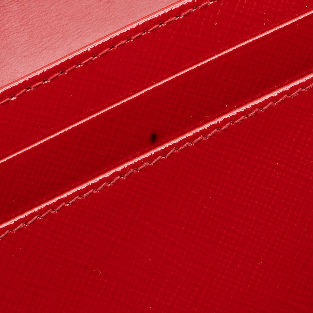 Prada Saffiano Vernice Bow Continental Wallet - FINAL SALE (SHF-19372)