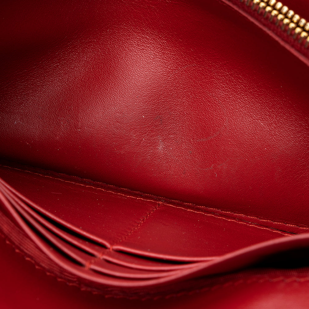 Prada Saffiano Vernice Bow Continental Wallet - FINAL SALE (SHF-19372)