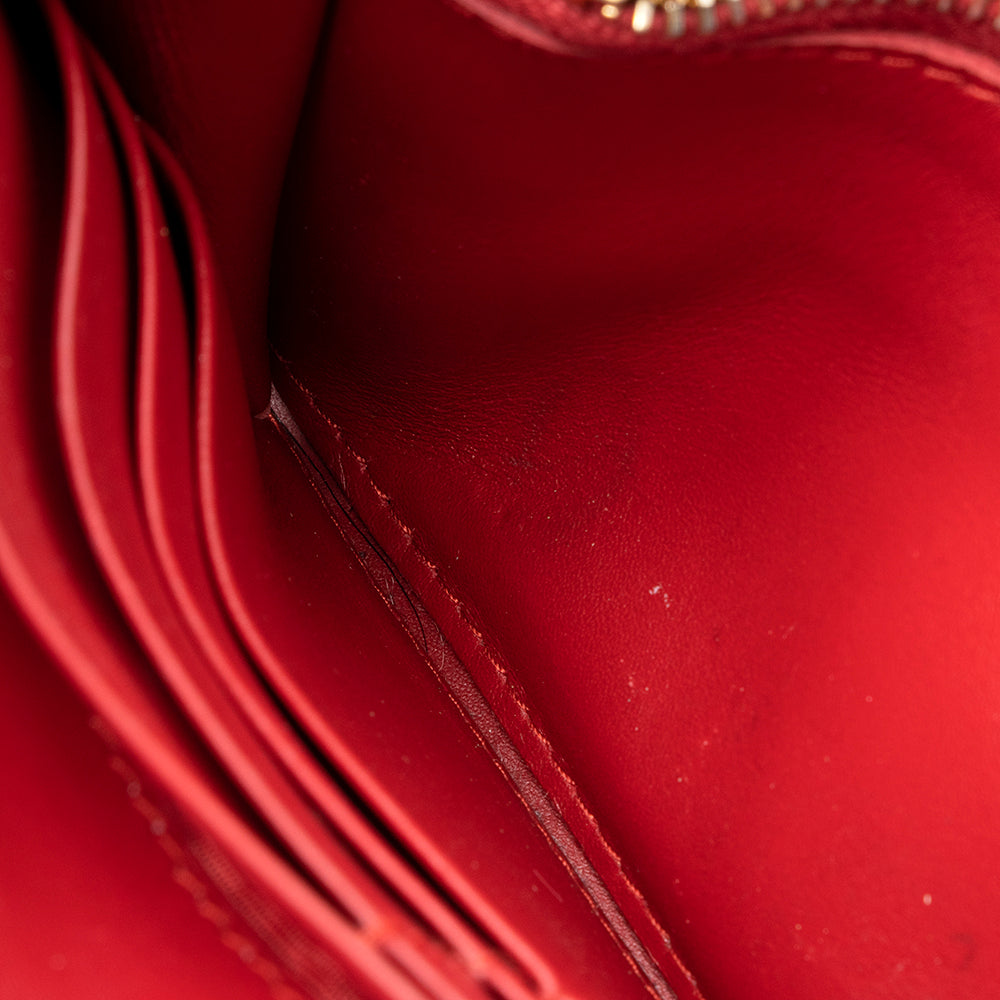 Prada Saffiano Vernice Bow Continental Wallet - FINAL SALE (SHF-19372)