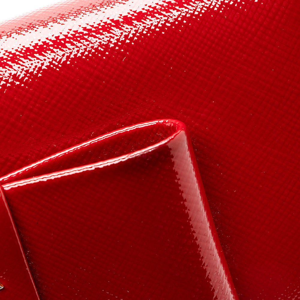 Prada Saffiano Vernice Bow Continental Wallet - FINAL SALE (SHF-19372)