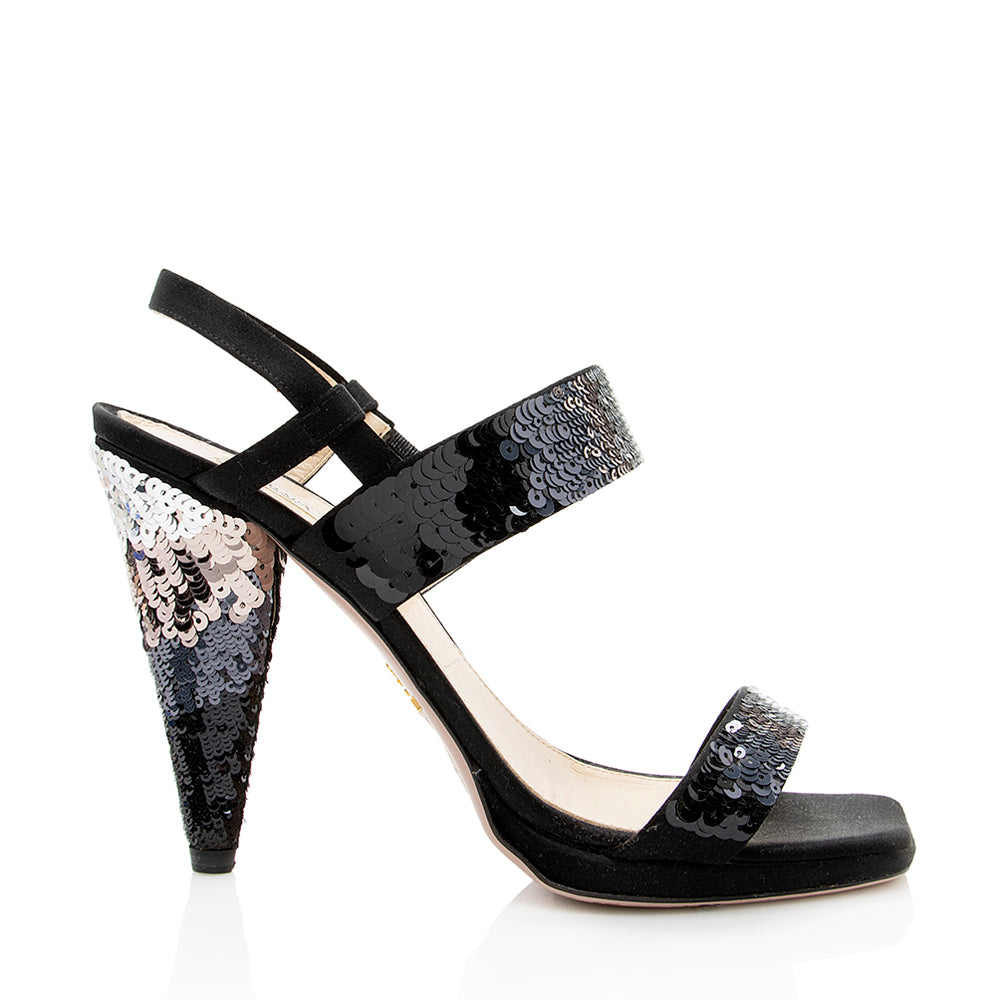 Prada Sequin Slingback Pumps - Size 8.5 / 38.5 (SHF-17939)