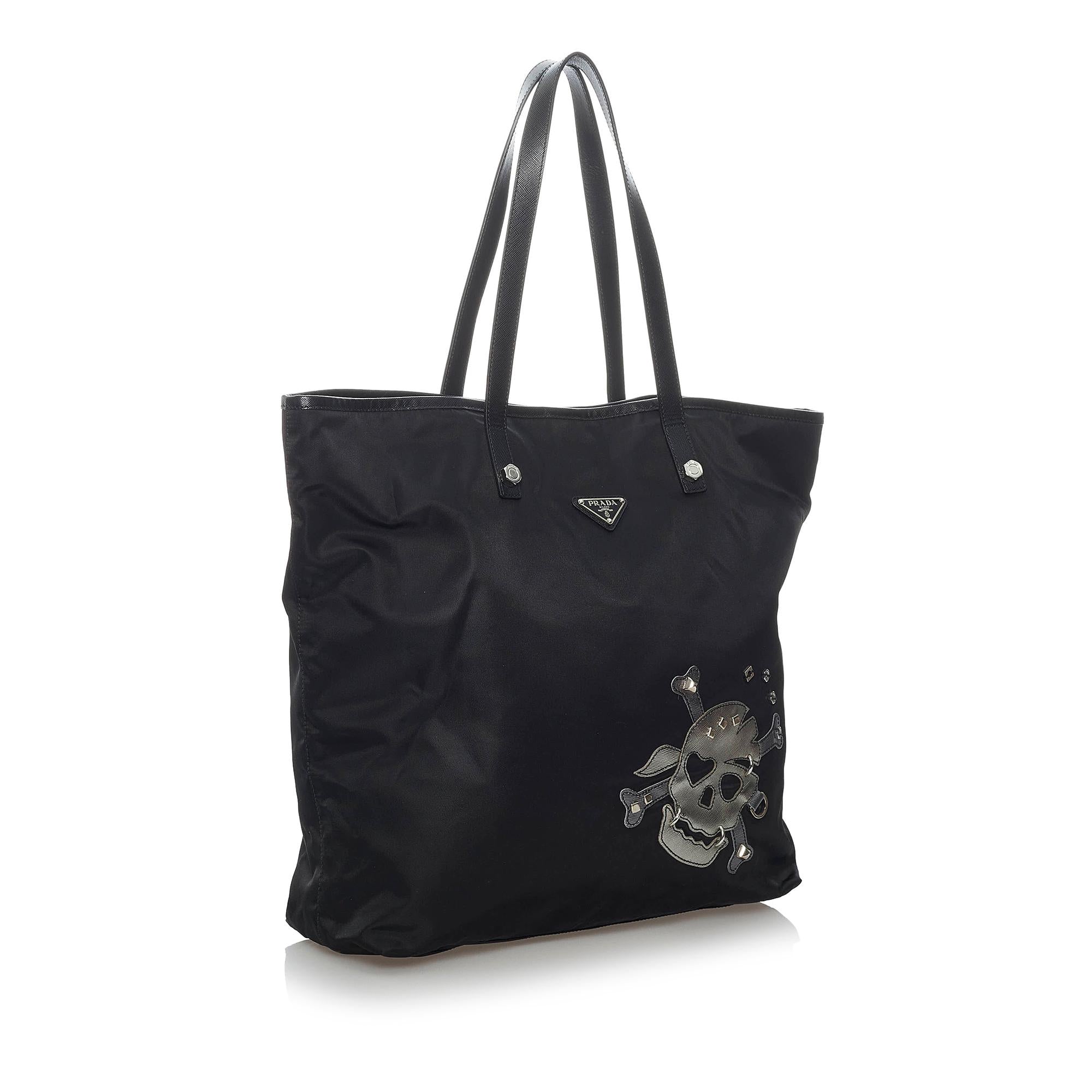 Prada Skull Print Tessuto Tote Bag (SHG-29605)