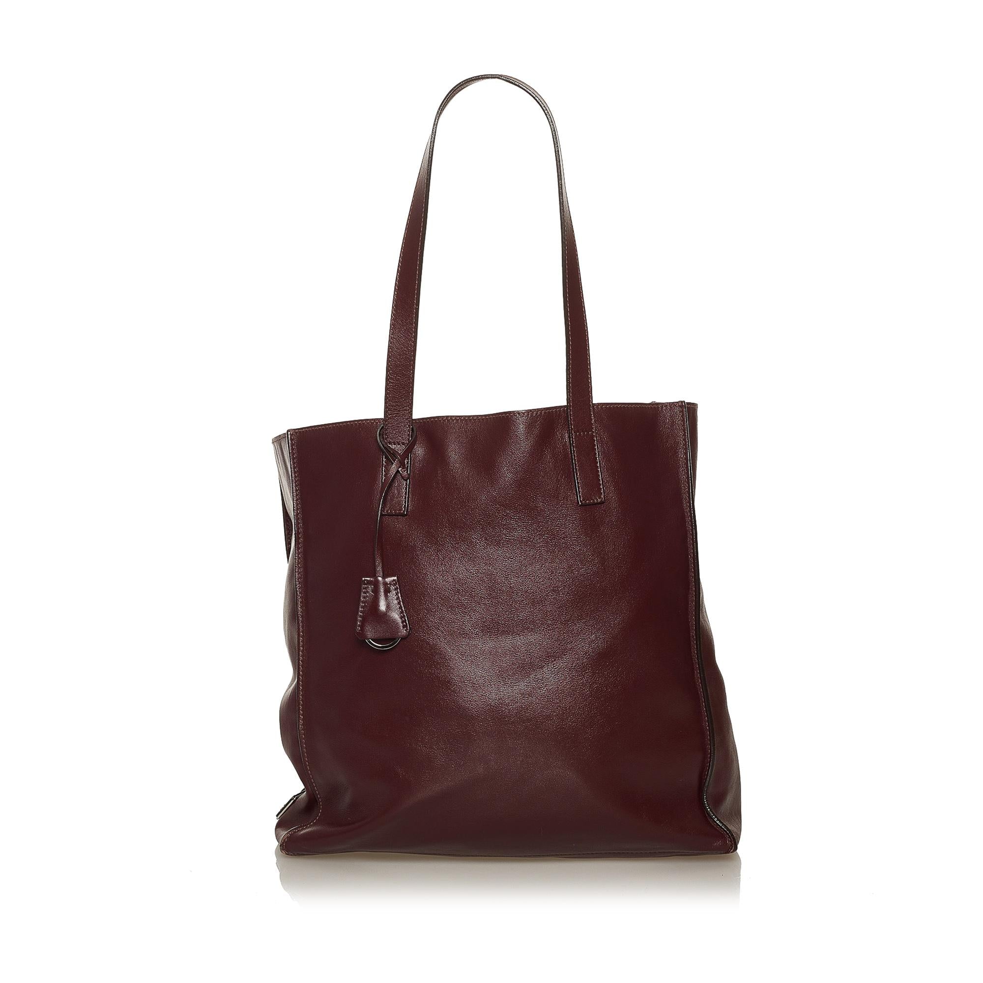 Prada Soft Calf Leather Tote Bag (SHG-28734)