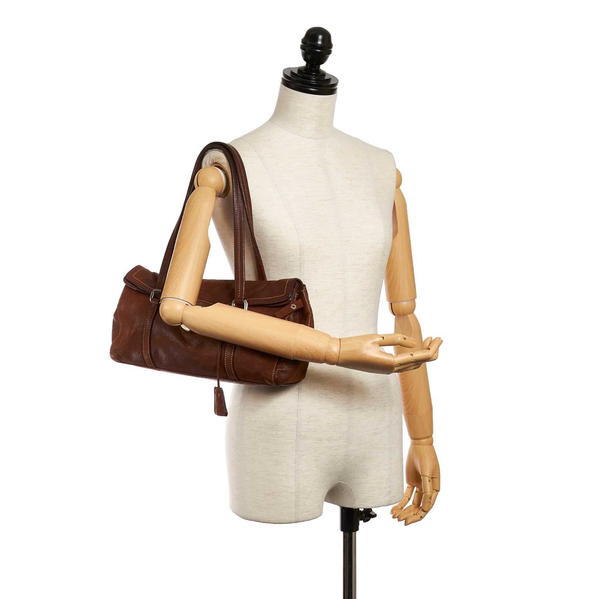 Prada Sound Lock Leather Shoulder Bag (SHG-29925)