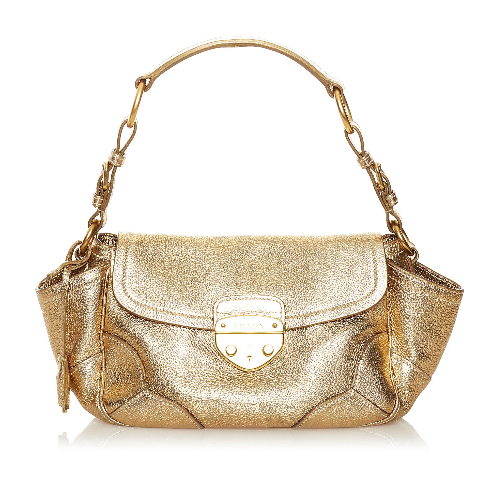 Prada Sound Lock Leather Shoulder Bag (SHG-34617)