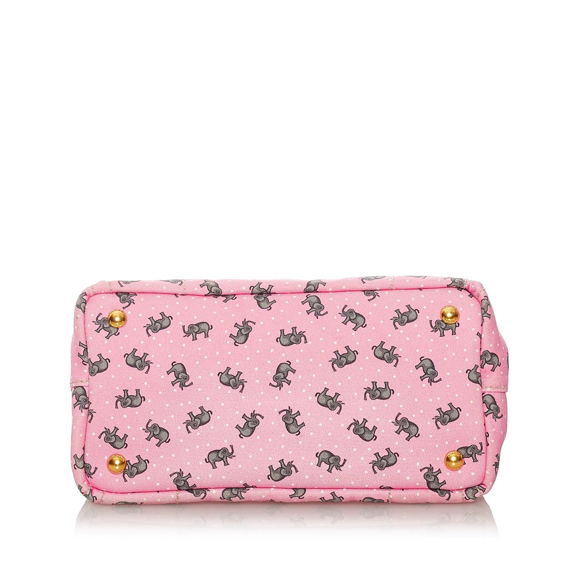 Prada St. Elephant Canapa Logo Canvas Satchel (SHG-27864)