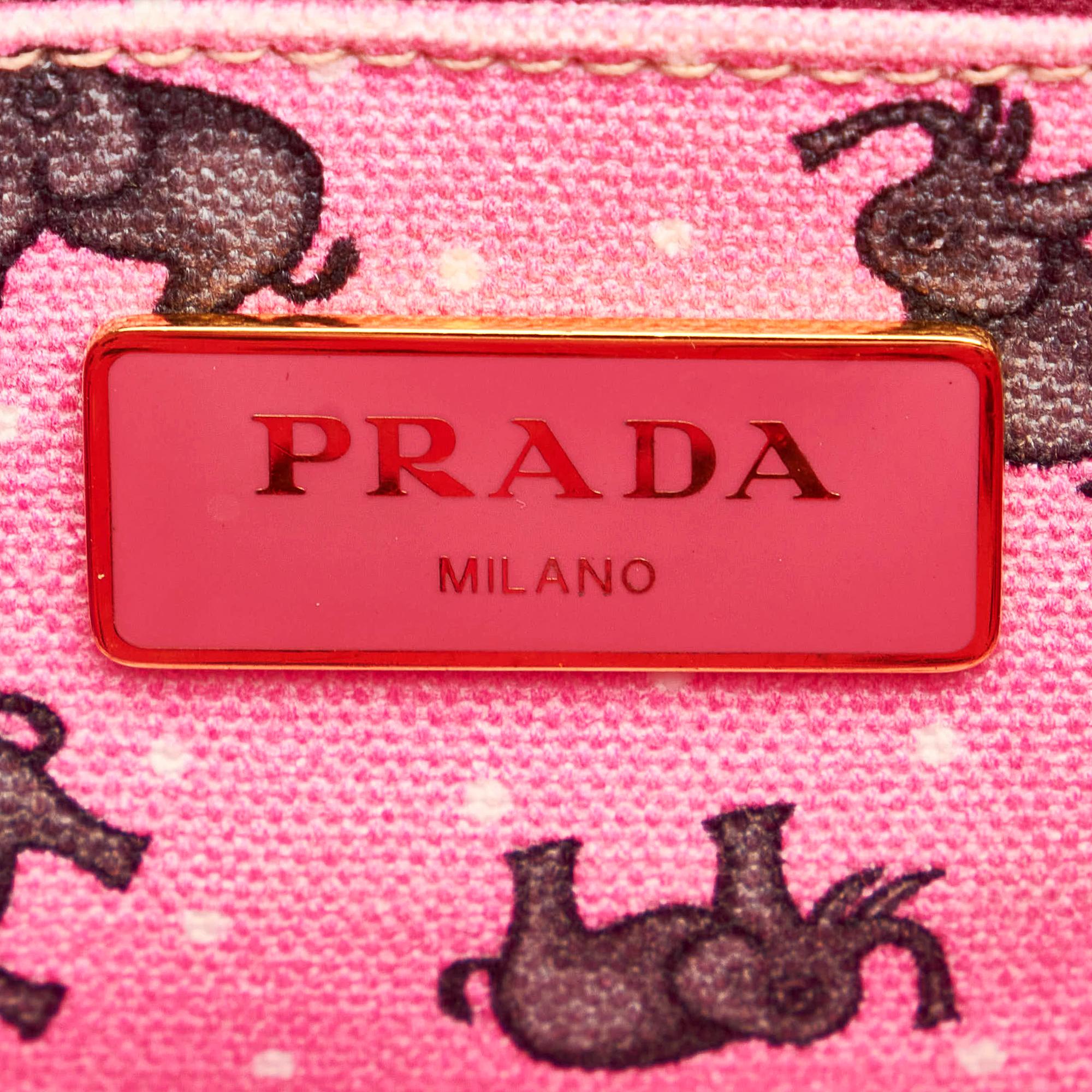 Prada St. Elephant Canapa Logo Canvas Satchel (SHG-27864)