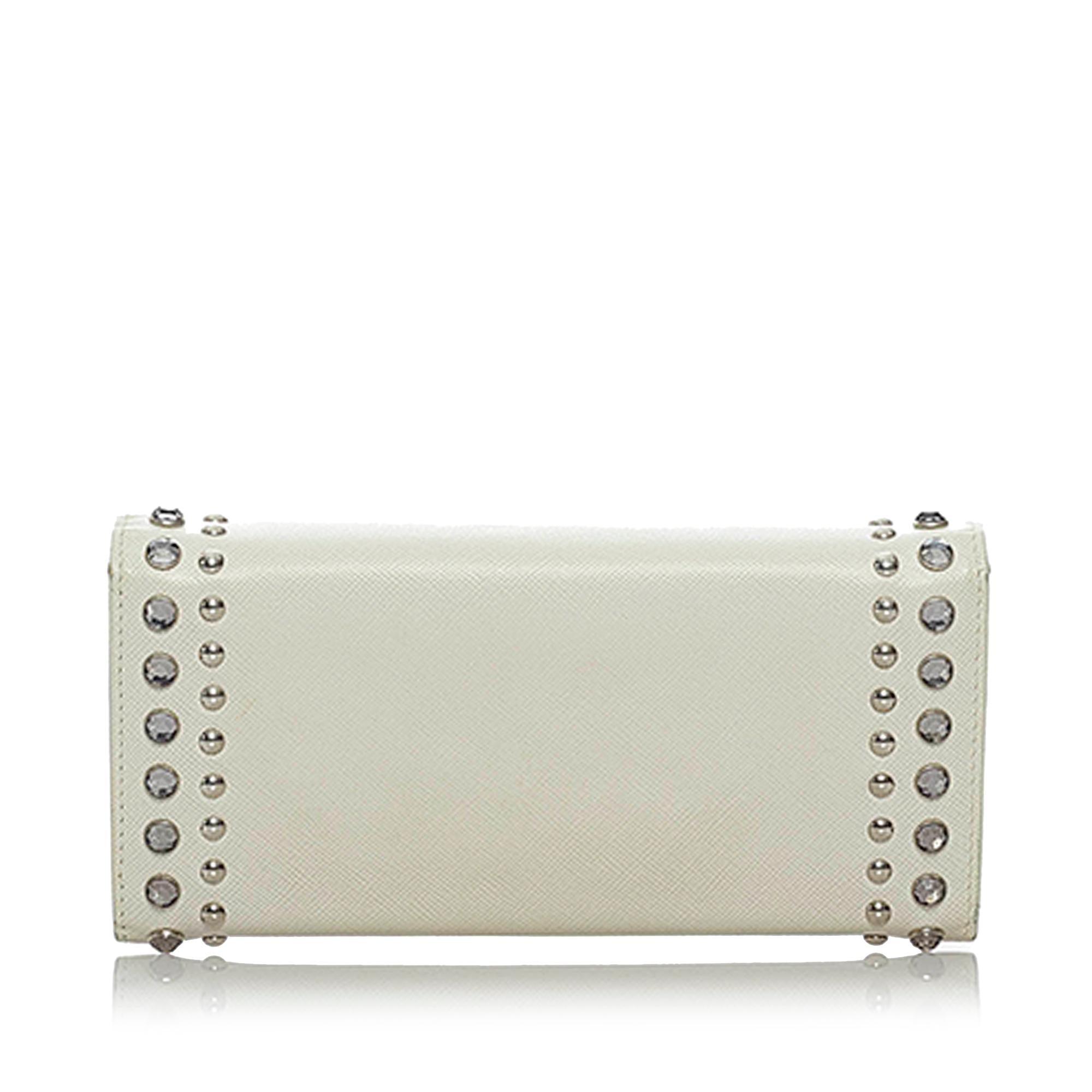 Prada Studded Saffiano Continental Wallet (SHG-29397)