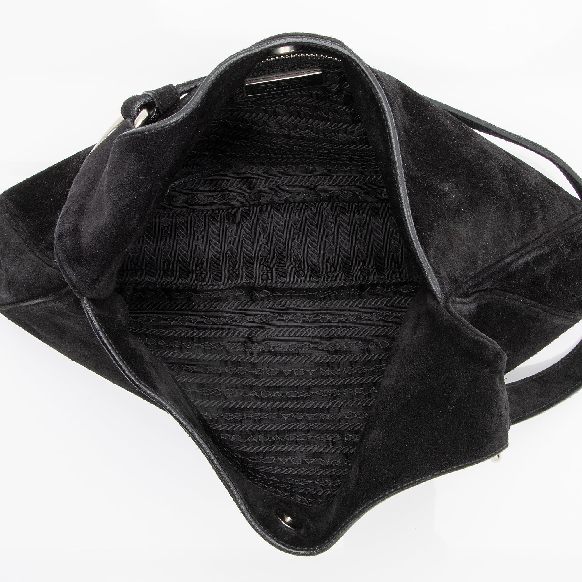 Prada Suede Camoscio Cross Hobo (SHF-23634)