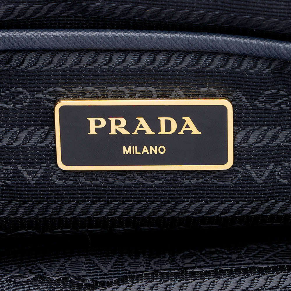 Prada Tessuto Calf Leather Convertible Front Pocket Tote (SHF-19531)