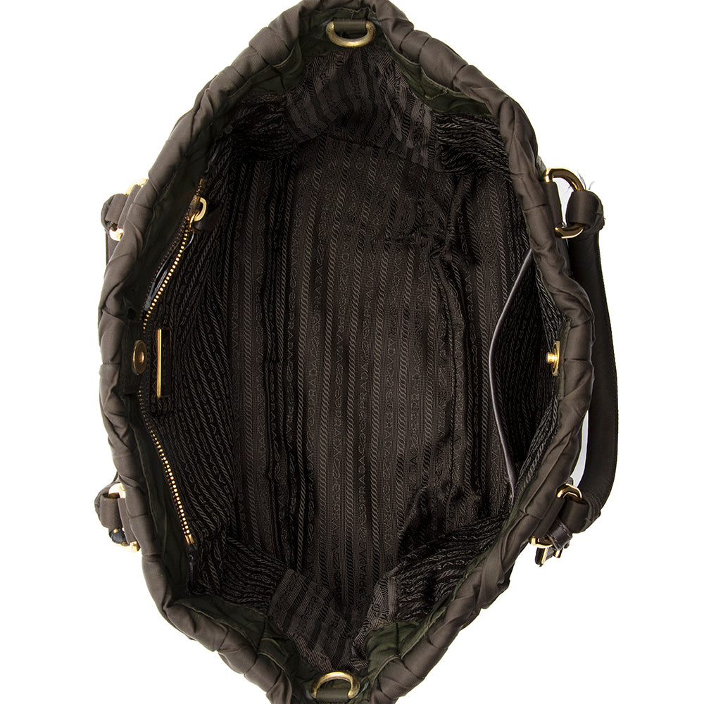 Prada Tessuto Chevron Quilted Tote (SHF-18198)