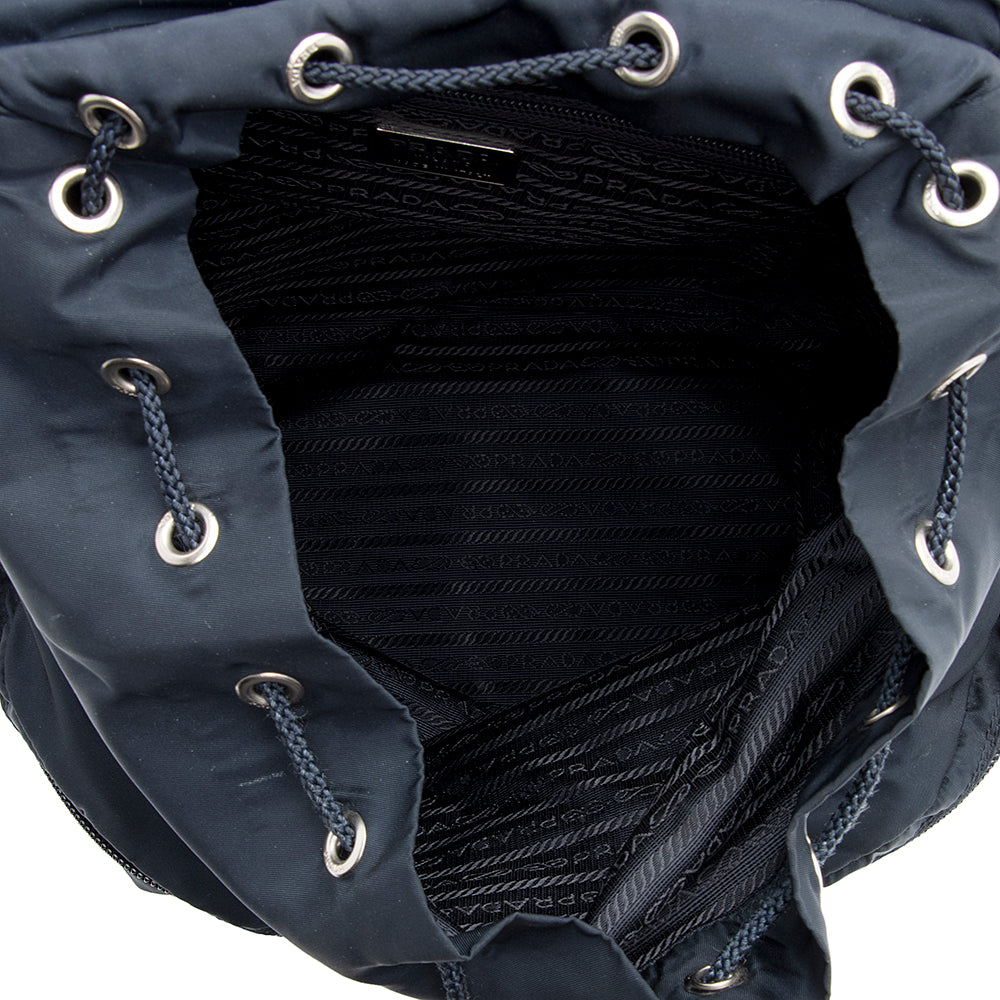 Prada Tessuto Double Pocket Drawstring Backpack (SHF-18895)