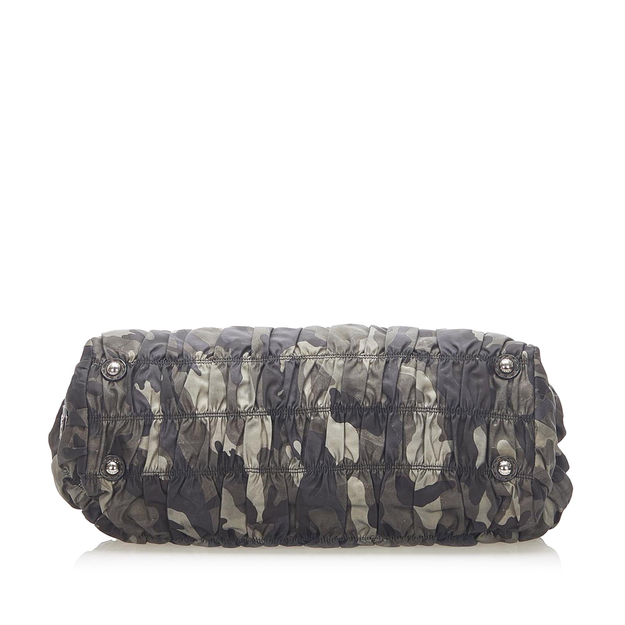 Prada Tessuto Gaufre Camouflage Tote Bag (SHG-18627)