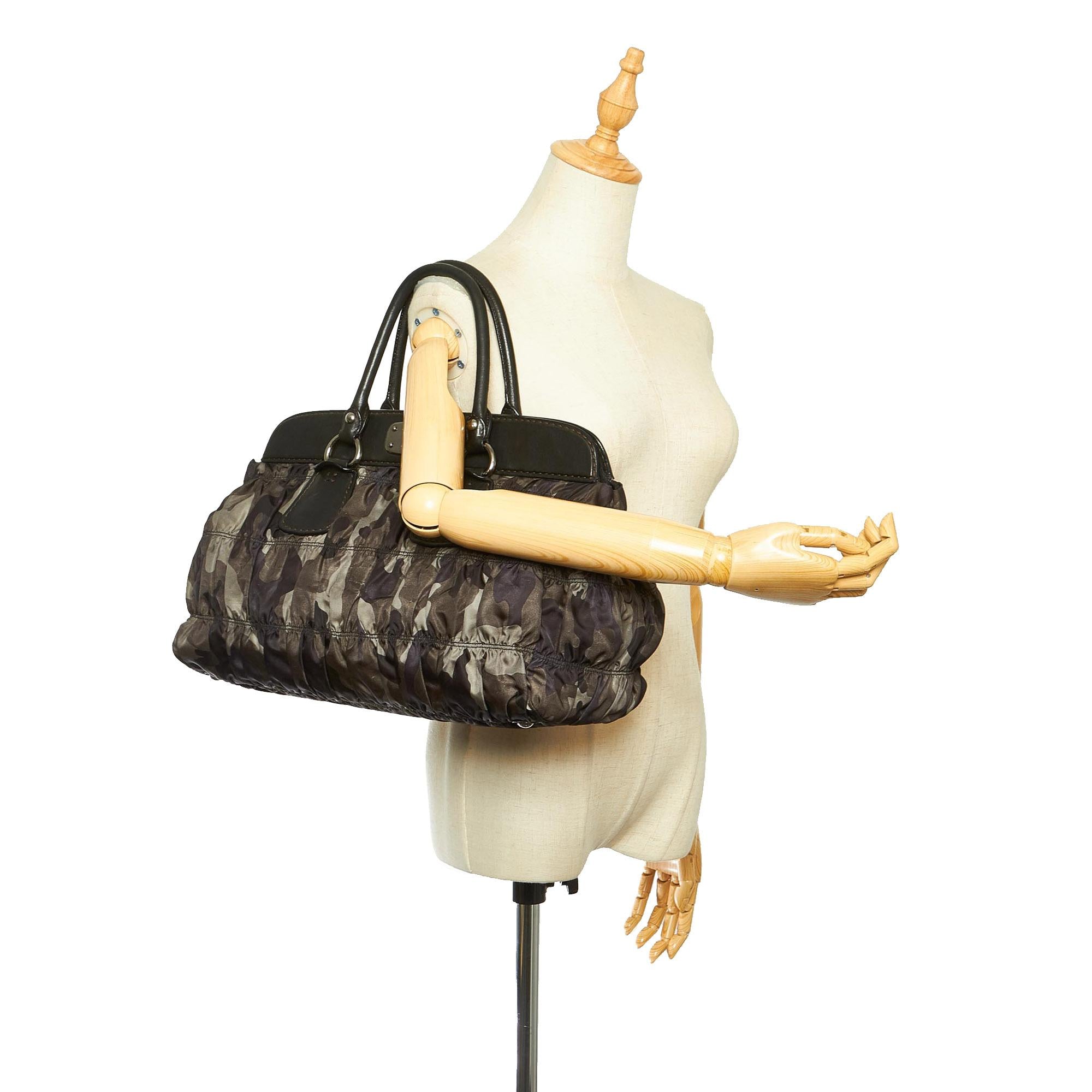 Prada Tessuto Gaufre Camouflage Tote Bag (SHG-18627)