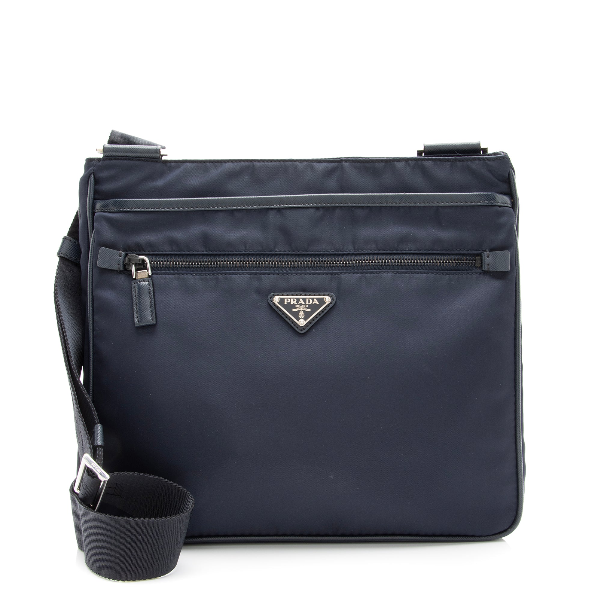 Prada Tessuto Saffiano Front Pocket Medium Messenger Bag (SHF-23879)