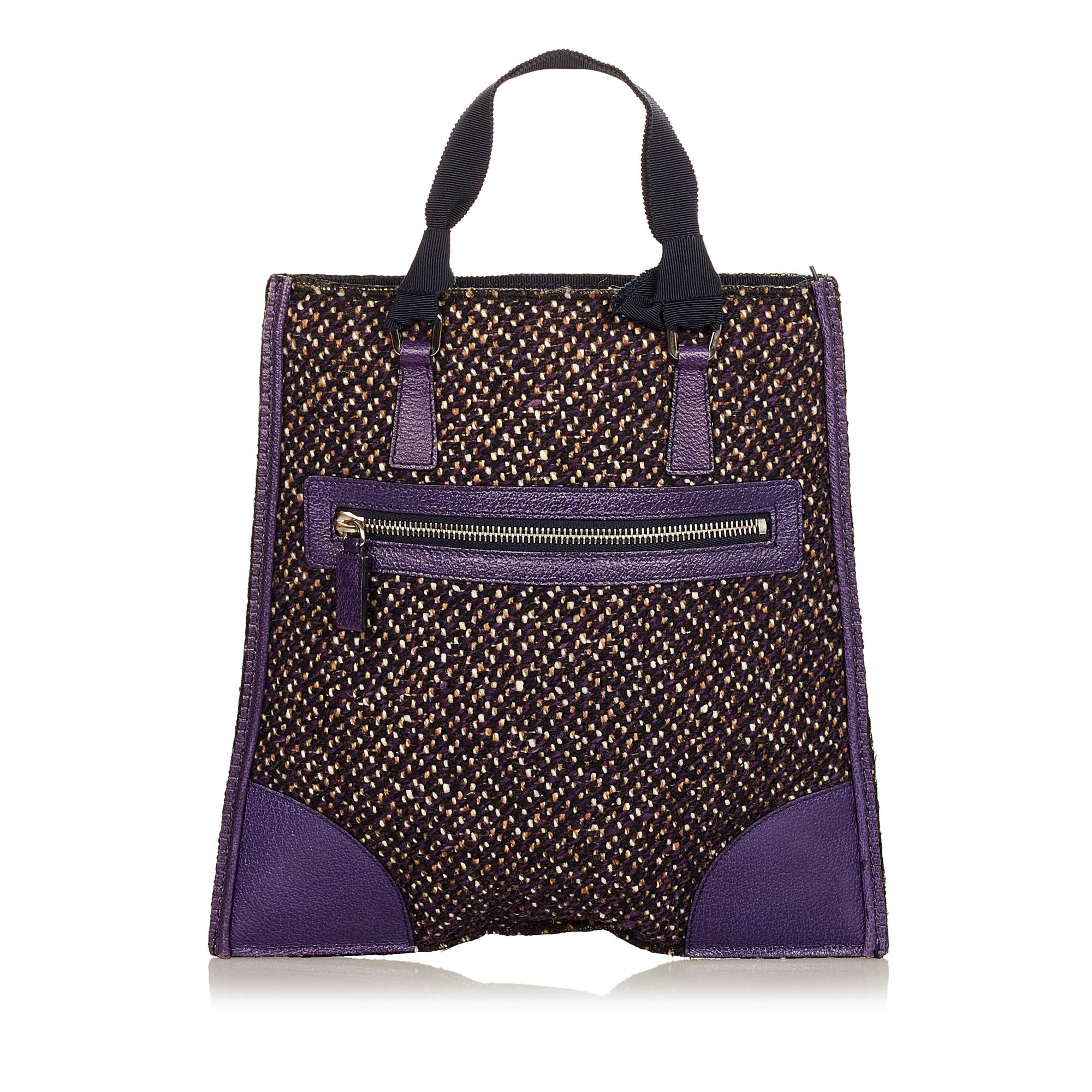 Prada Tweed Tote Bag (SHG-25163)