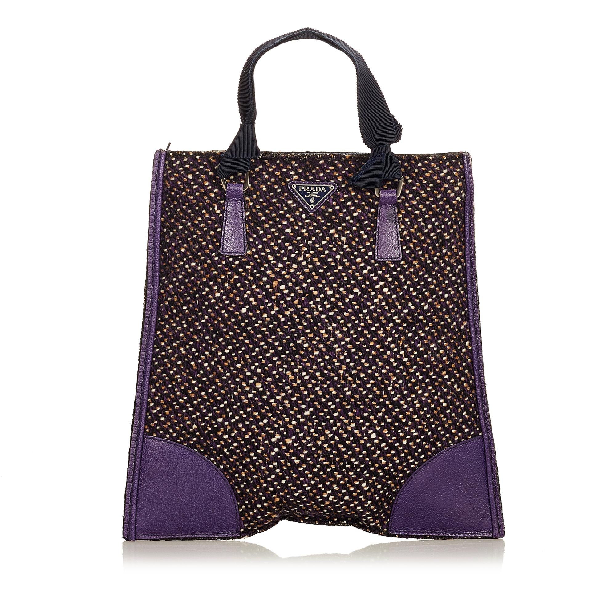 Prada Tweed Tote Bag (SHG-25163)
