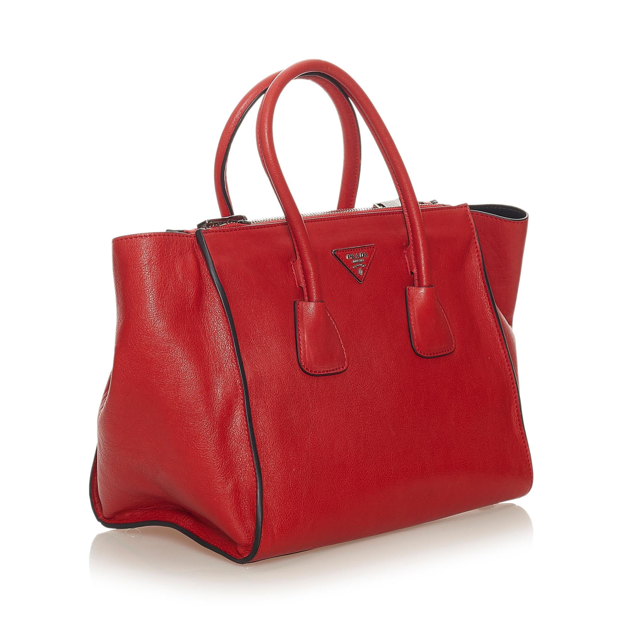 Prada Twin Pocket Leather Satchel (SHG-27421)