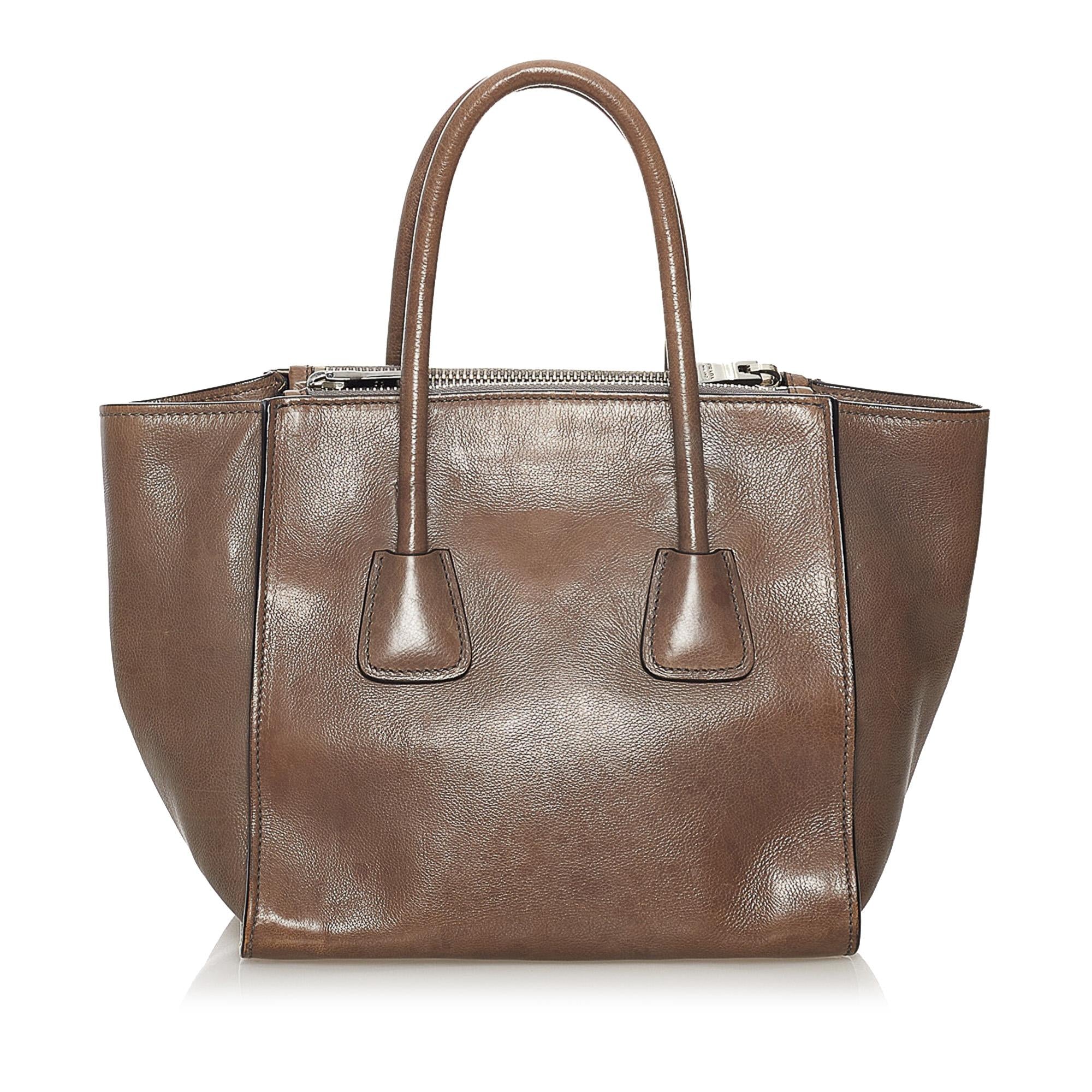 Prada Twin Pocket Leather Satchel (SHG-32802)