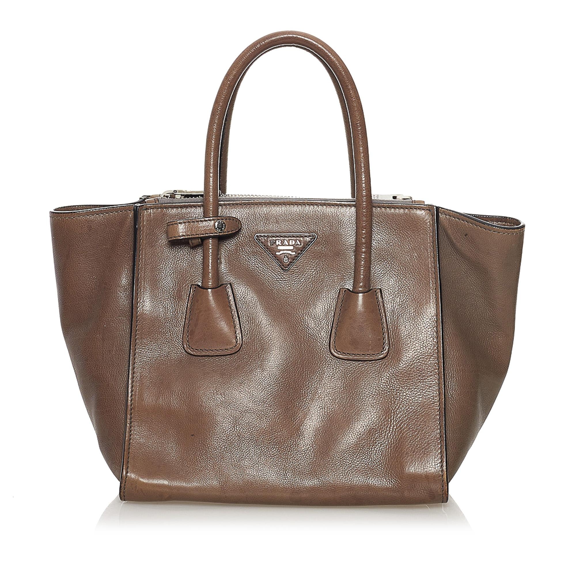 Prada Twin Pocket Leather Satchel (SHG-32802)