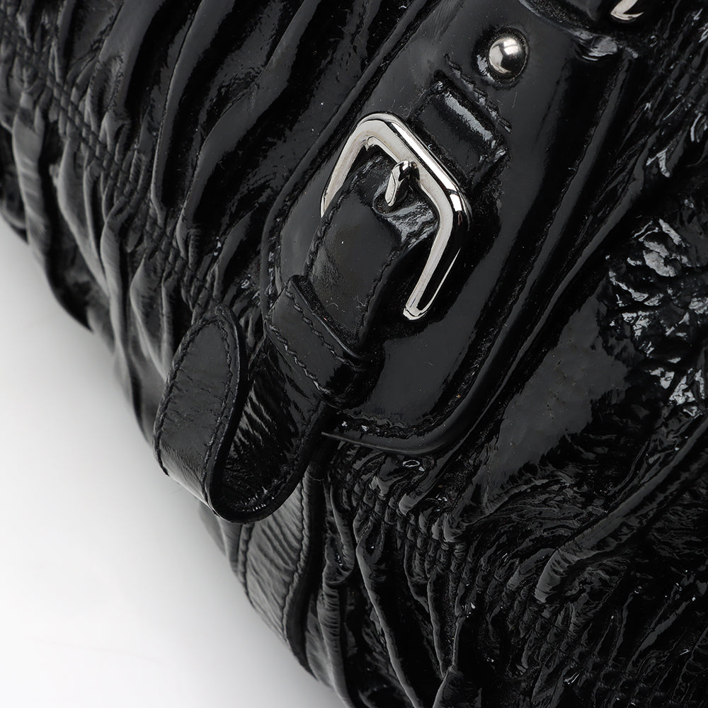 Prada Vernice Gaufre Satchel - FINAL SALE (SHF-13188)