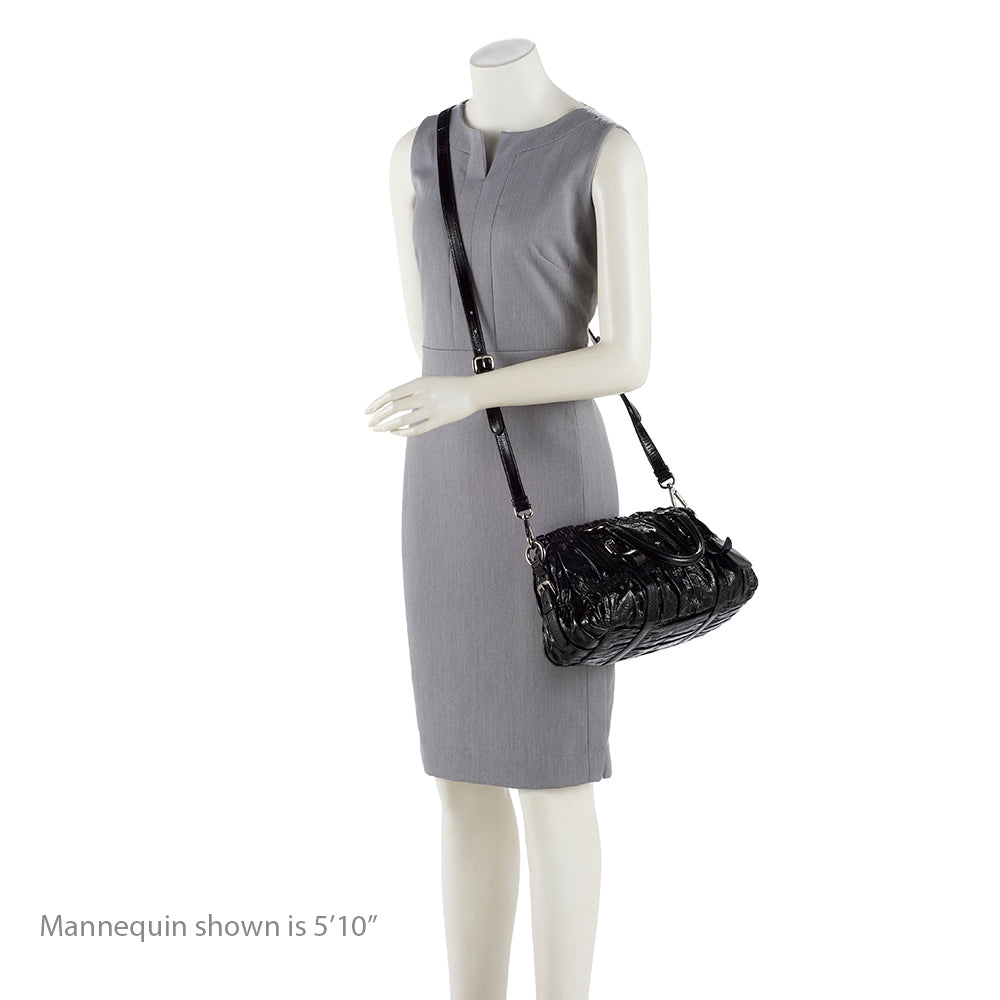 Prada Vernice Gaufre Satchel - FINAL SALE (SHF-13188)