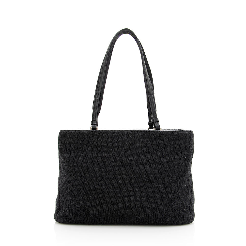 Prada Vintage Wool Tote (SHF-19253)