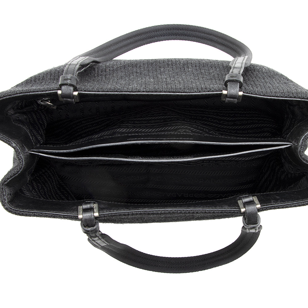 Prada Vintage Wool Tote (SHF-19253)