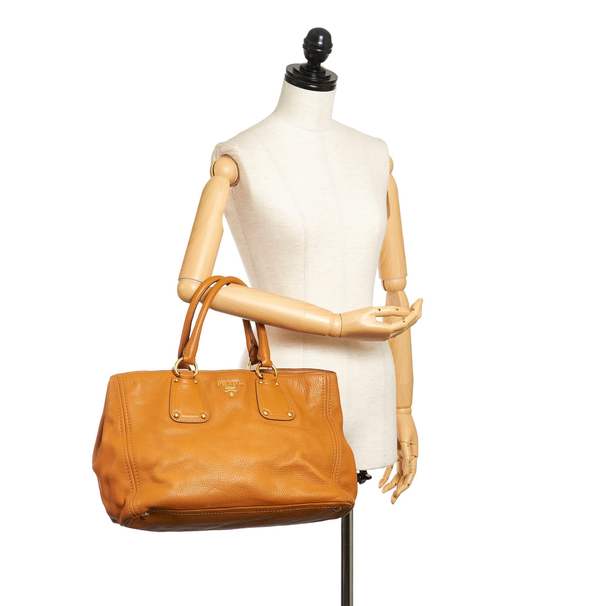 Prada Vitello Daino Leather Handbag (SHG-32385)