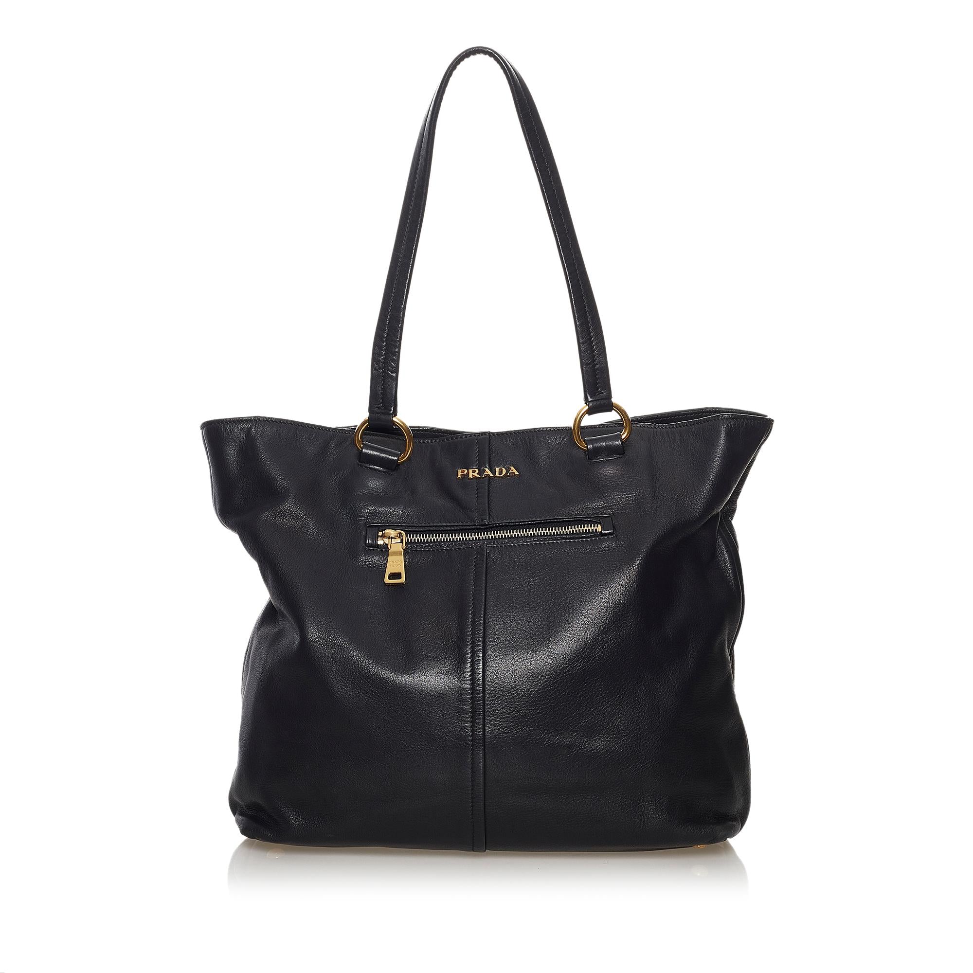 Prada Vitello Daino Leather Tote Bag (SHG-32415)