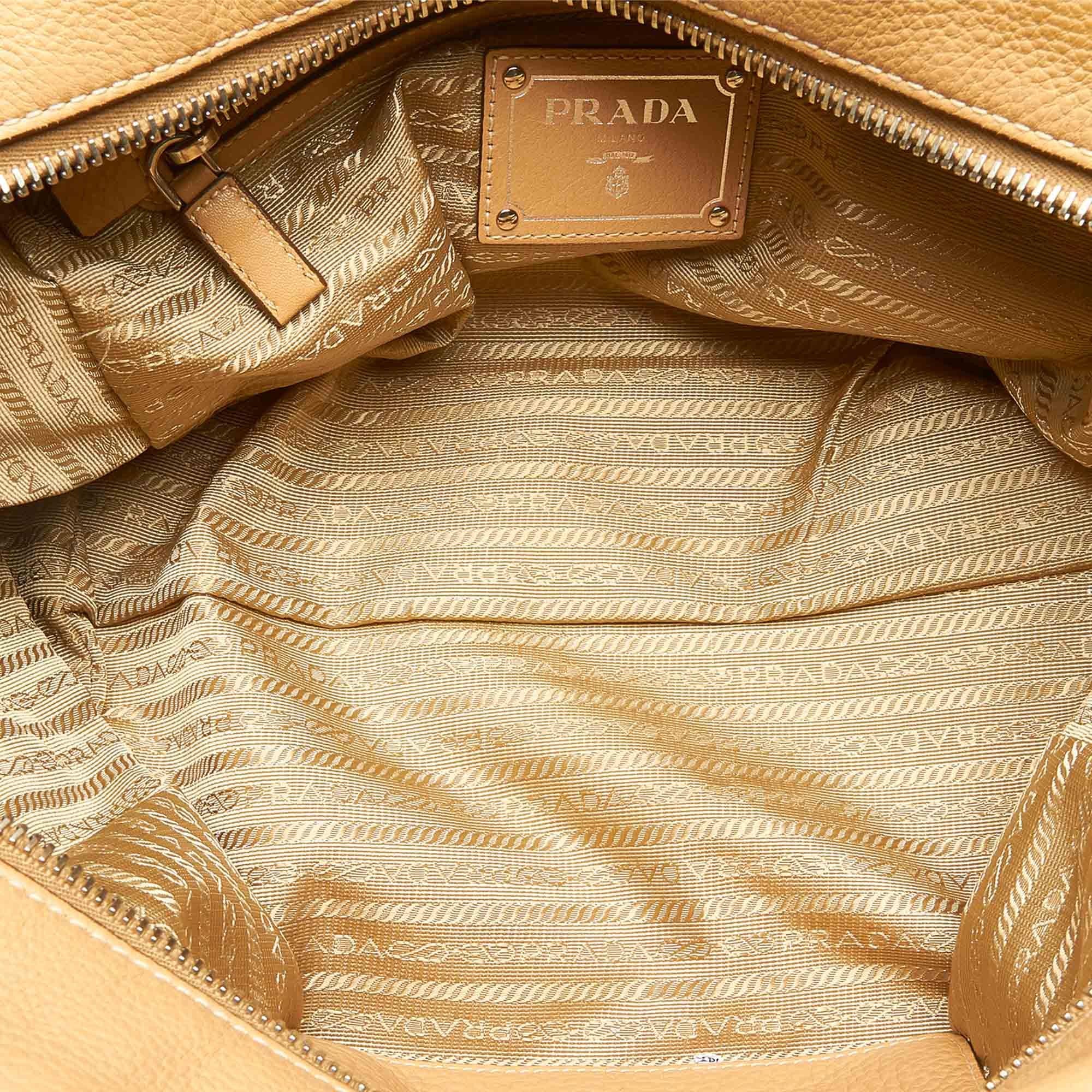 Prada Vitello Daino Logo Handbag (SHG-19278)