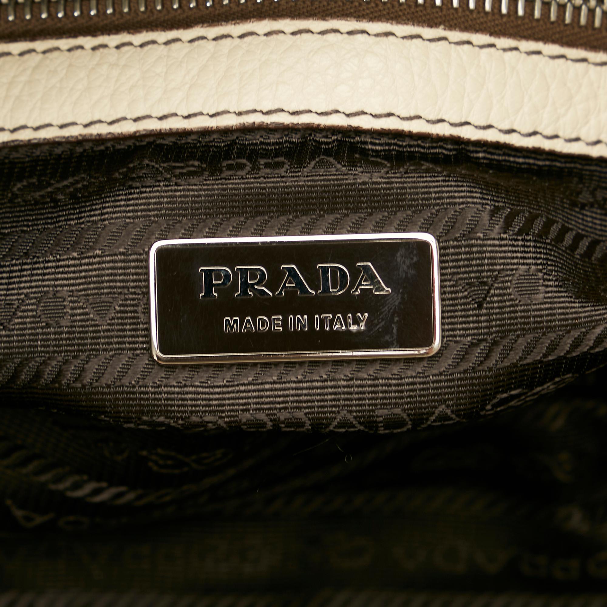 Prada Vitello Daino Logo Handbag (SHG-24212)