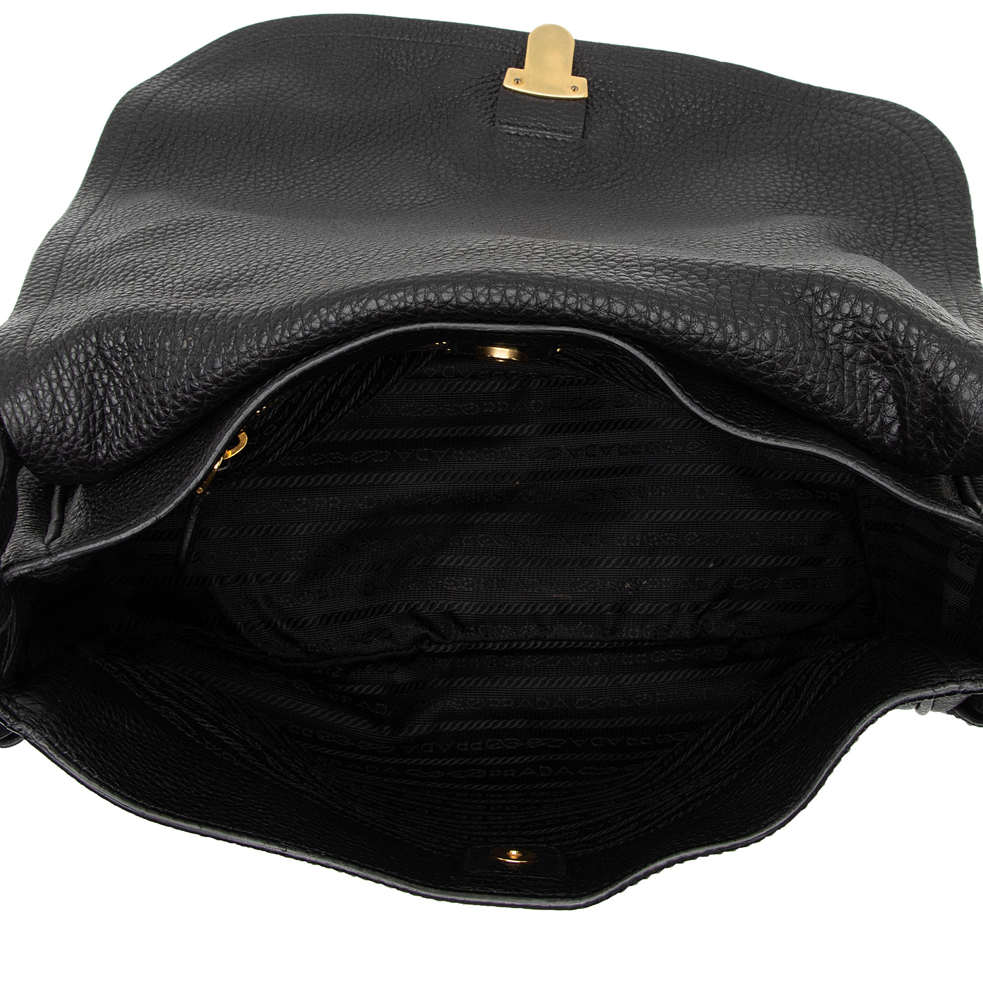 Prada Vitello Daino Side Pocket Flap Bag (SHF-aKkOkE)