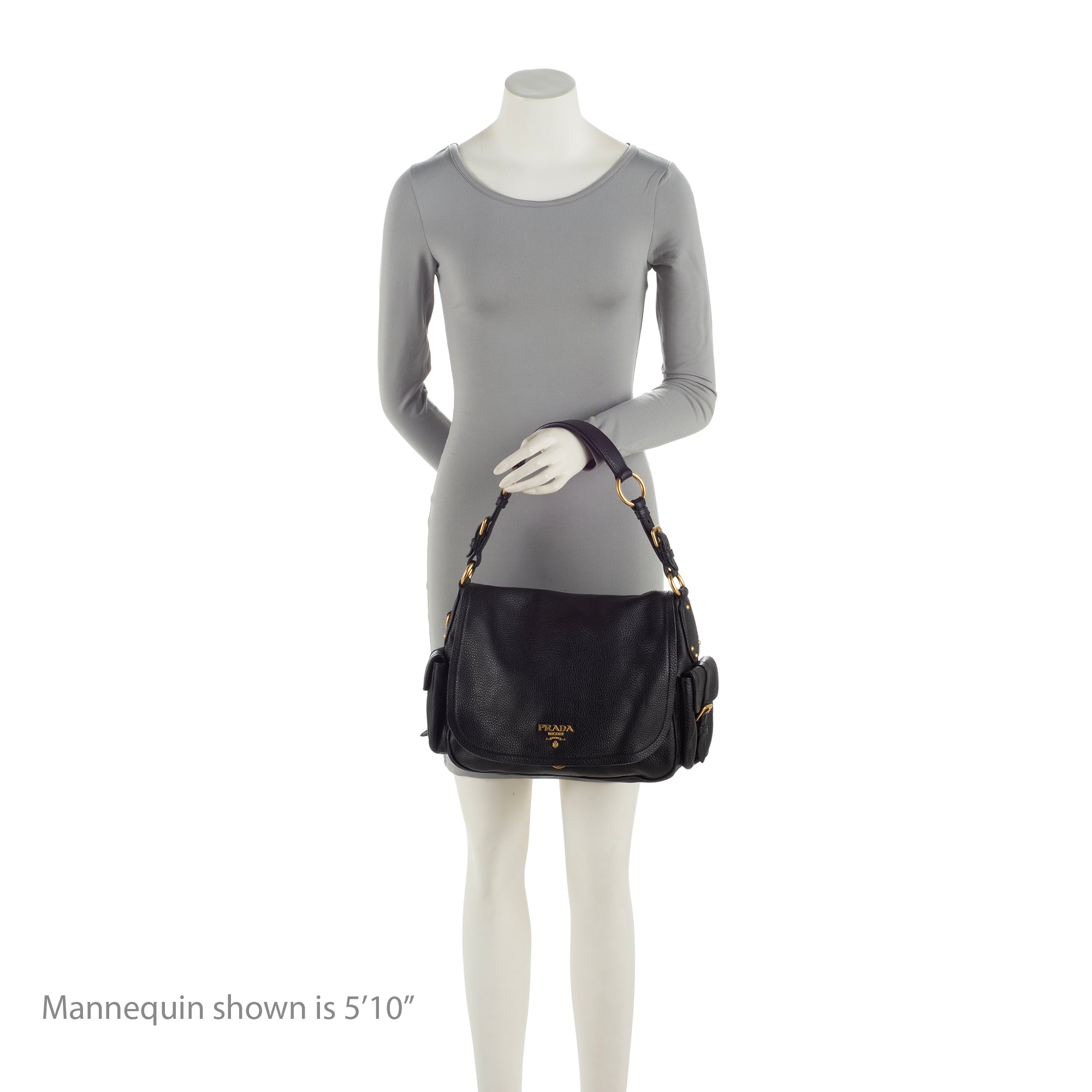 Prada Vitello Daino Side Pocket Flap Bag (SHF-aKkOkE)