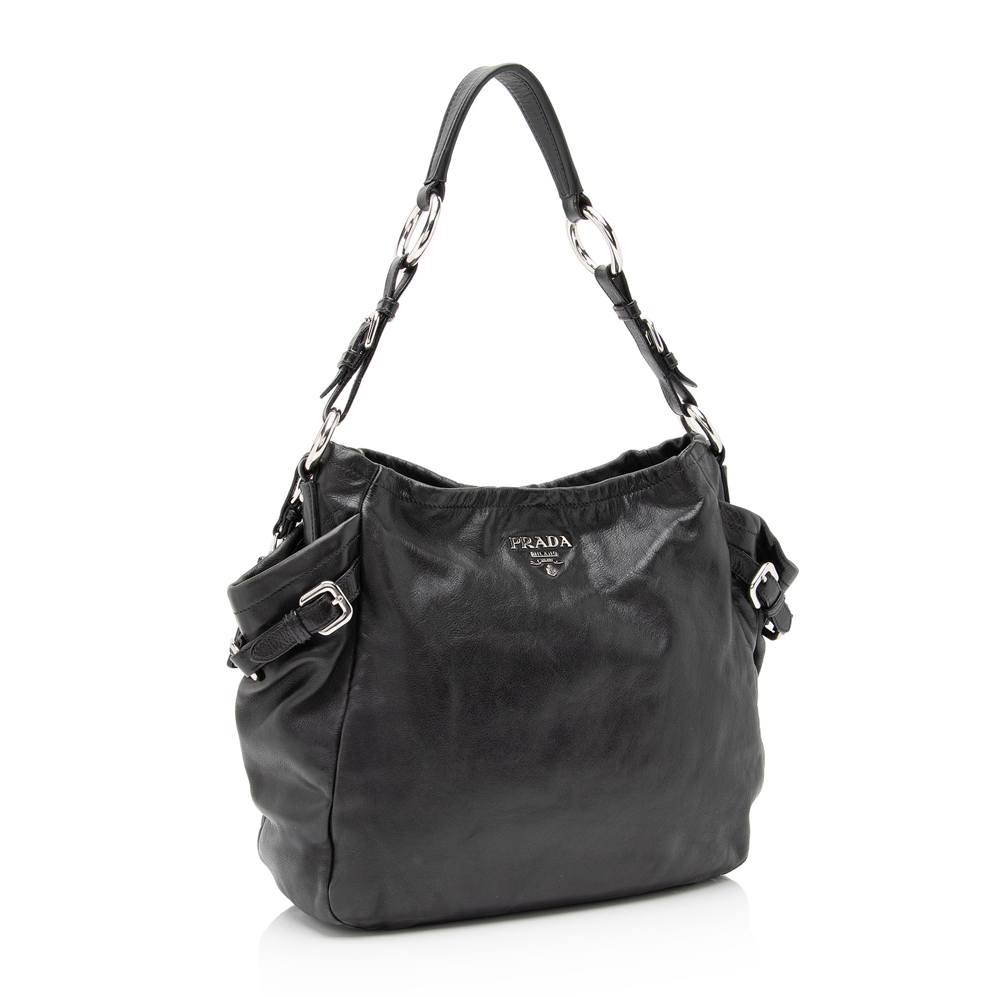 Prada Vitello Daino Side Pocket Hobo (SHF-Xeib8x)