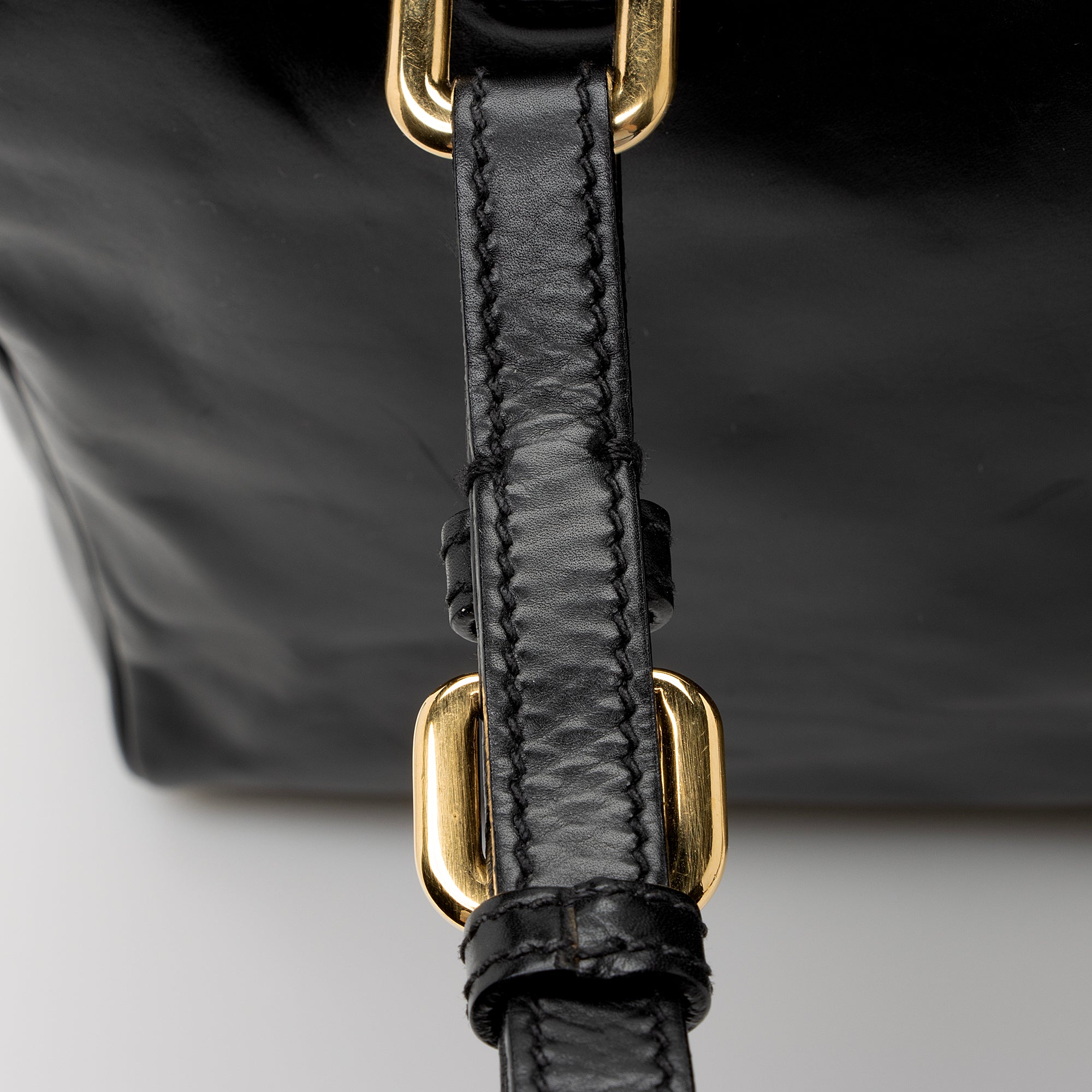 Prada Vitello Daino Spazzolato Logo Medium Bauletto Satchel (SHF-22727)