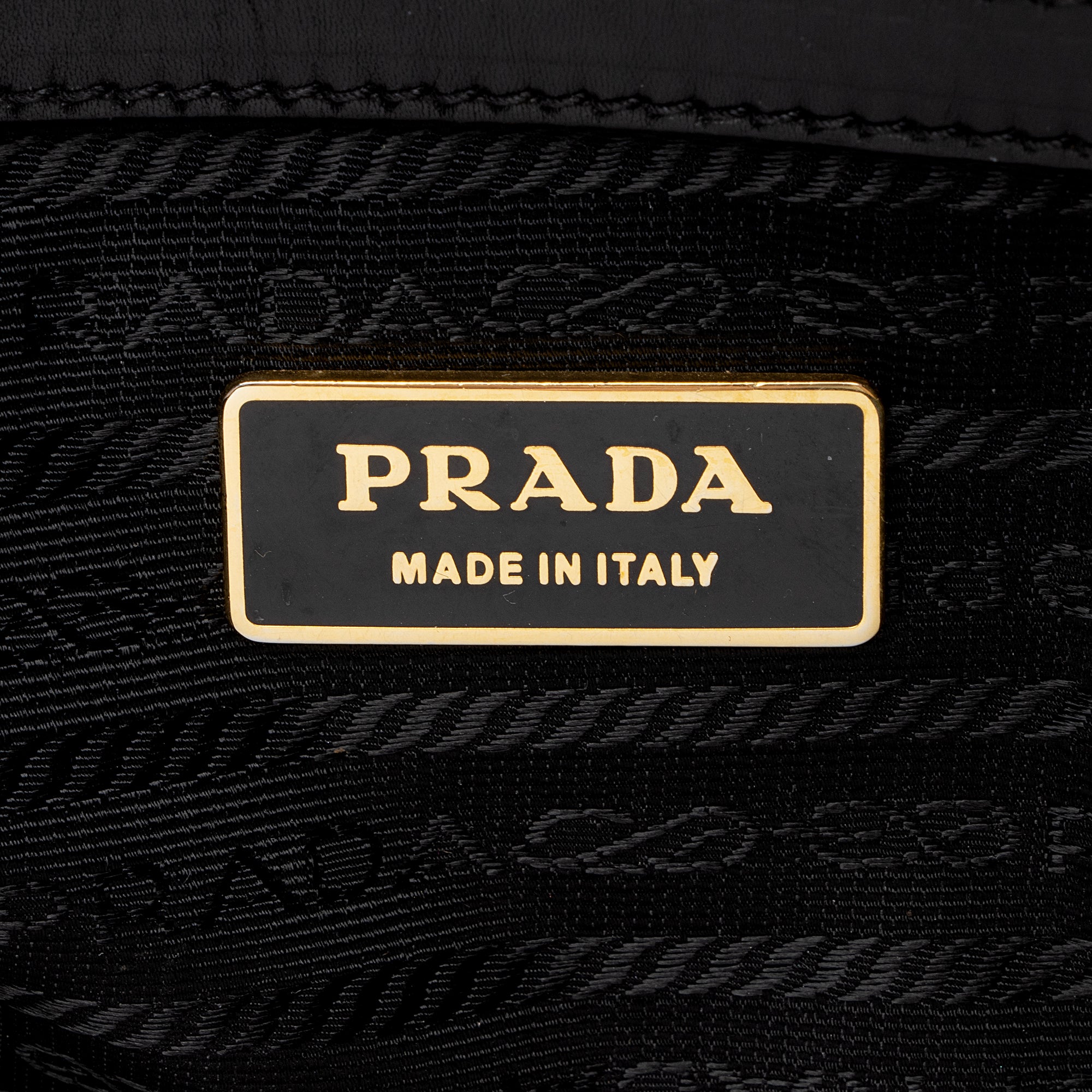 Prada Vitello Daino Spazzolato Logo Medium Bauletto Satchel (SHF-22727)