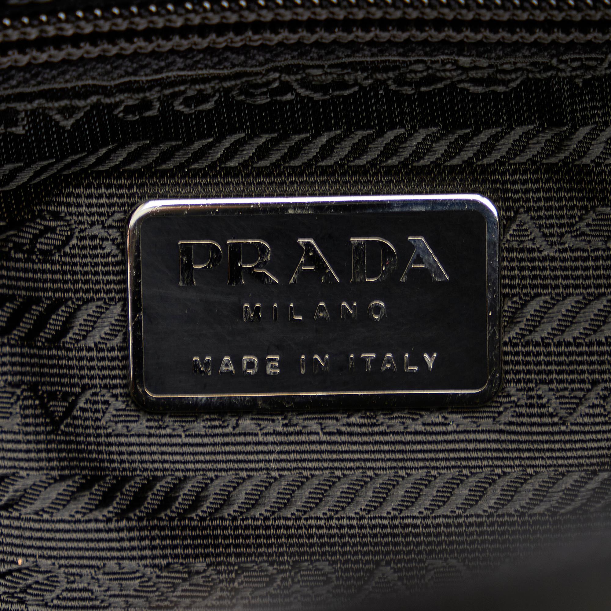 Prada Vitello Drive Nylon Bowler Bag (SHG-31551)