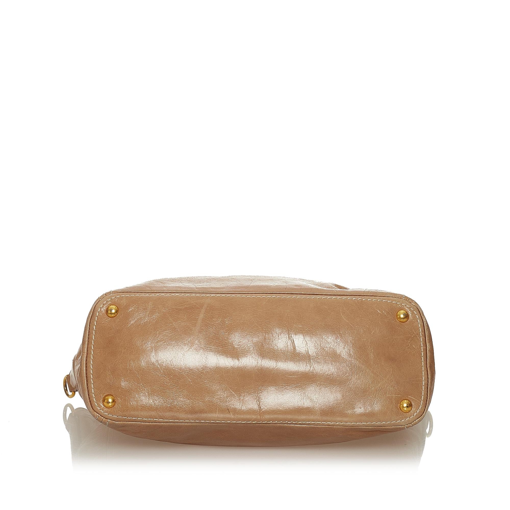 Prada Vitello Lux Leather Satchel (SHG-27634)